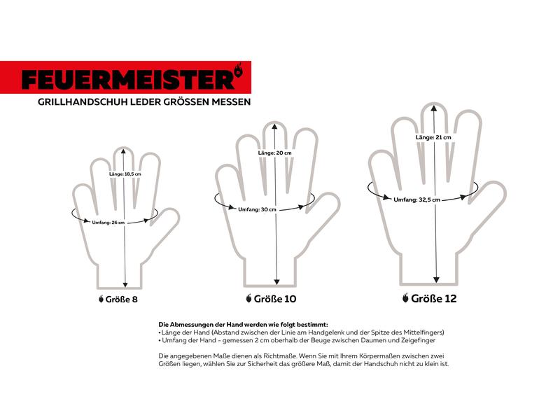 Feuermeister Lederhandschuhe, Grösse 10