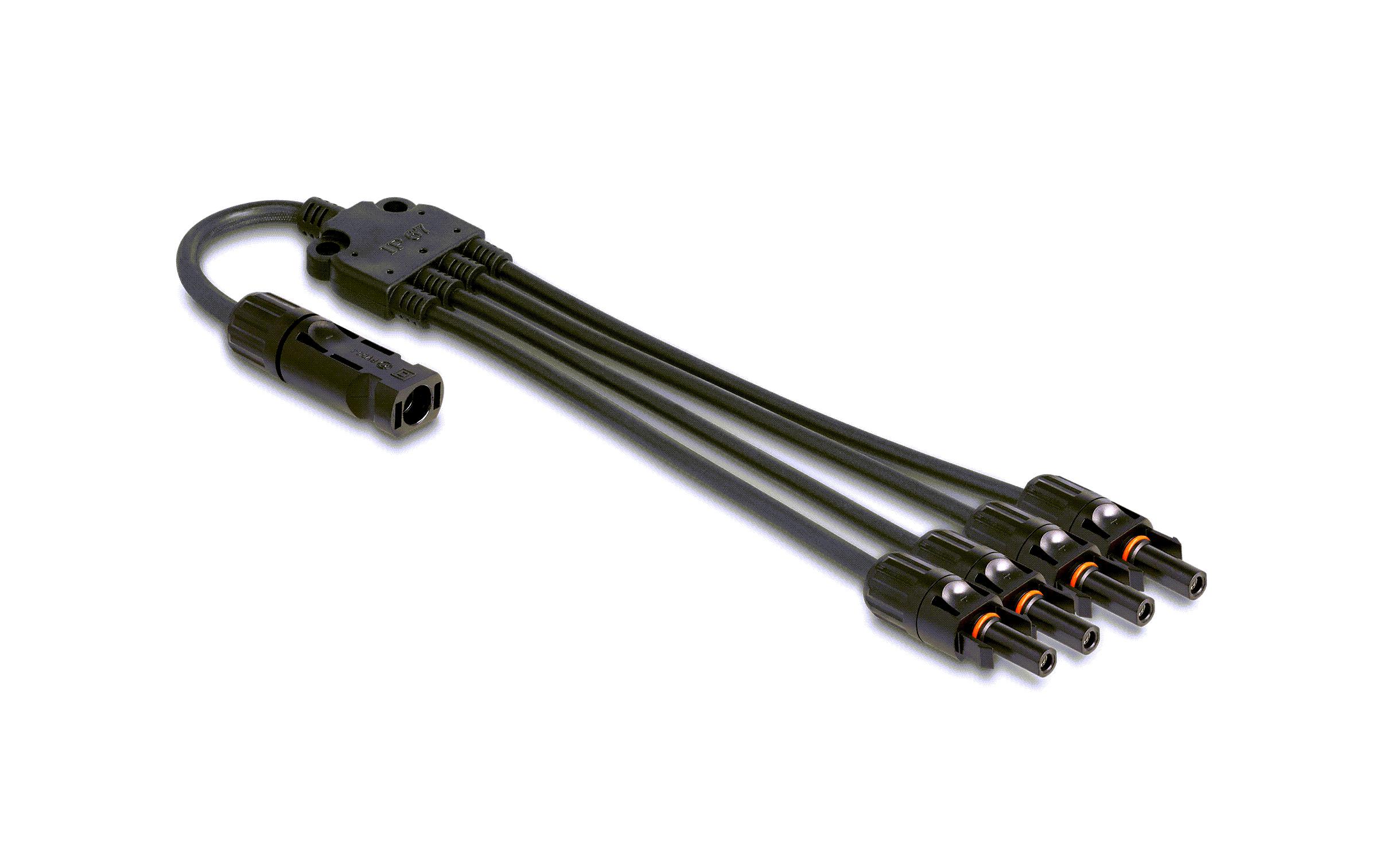 Delock Splitter Kabel DL4 1x Stecker zu 4x Buchse 4 mm², 50 cm