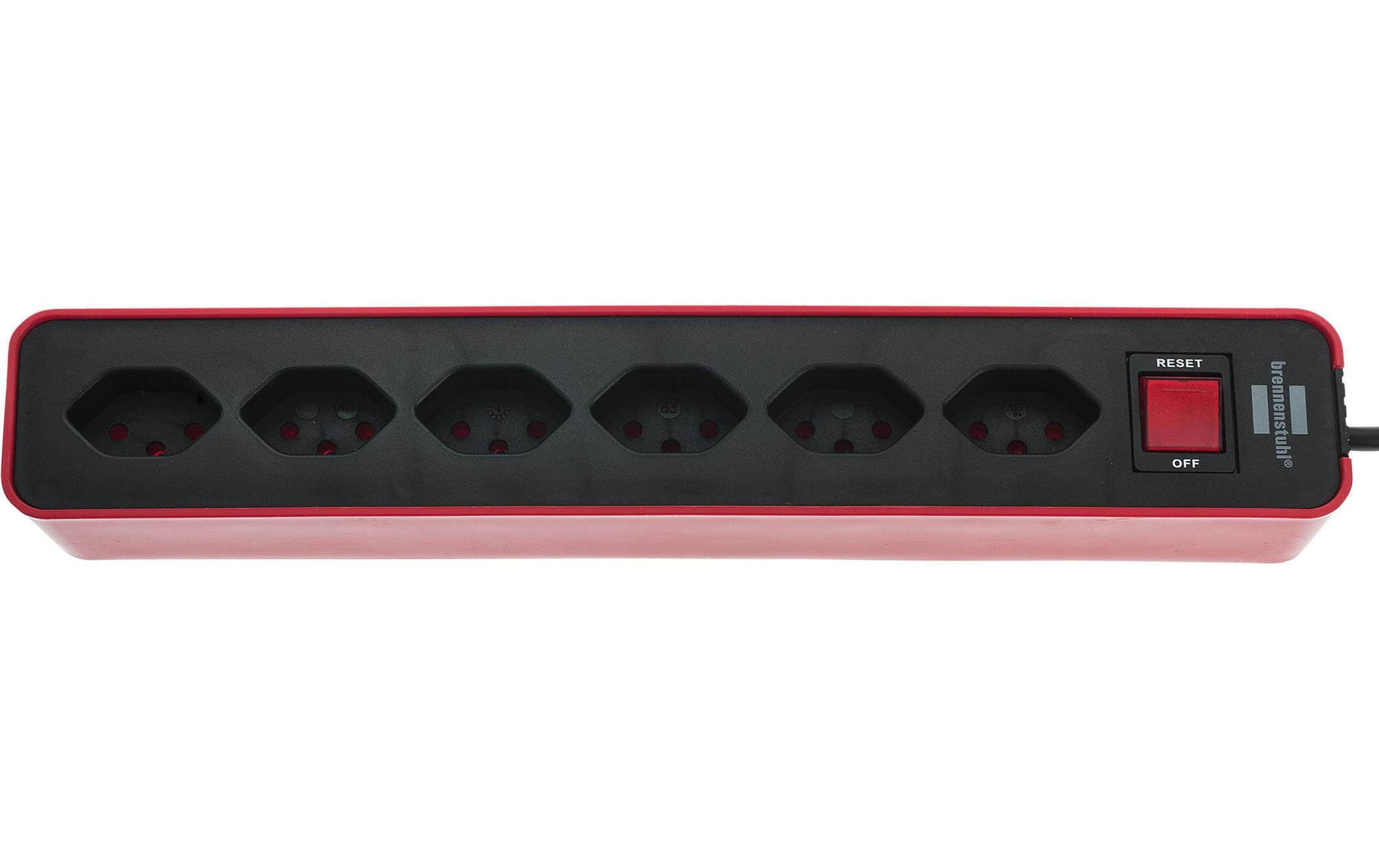 Brennenstuhl Steckdosenleiste Ecolor 6x T13 Rot / Schwarz