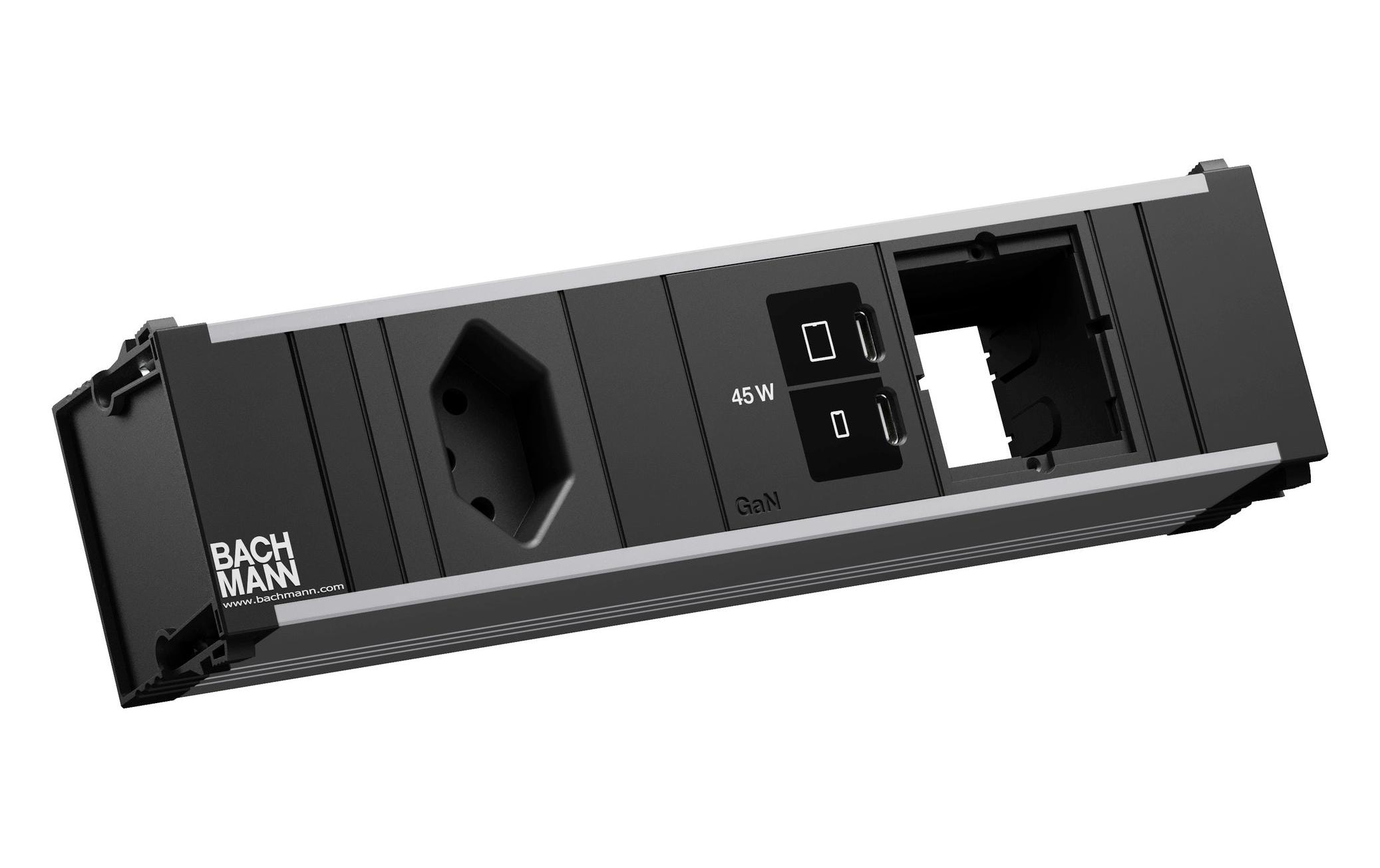 Bachmann Einbausteckerleiste CONI S 1xT13 1xUSB C/C 45W 1xCM 0.2m