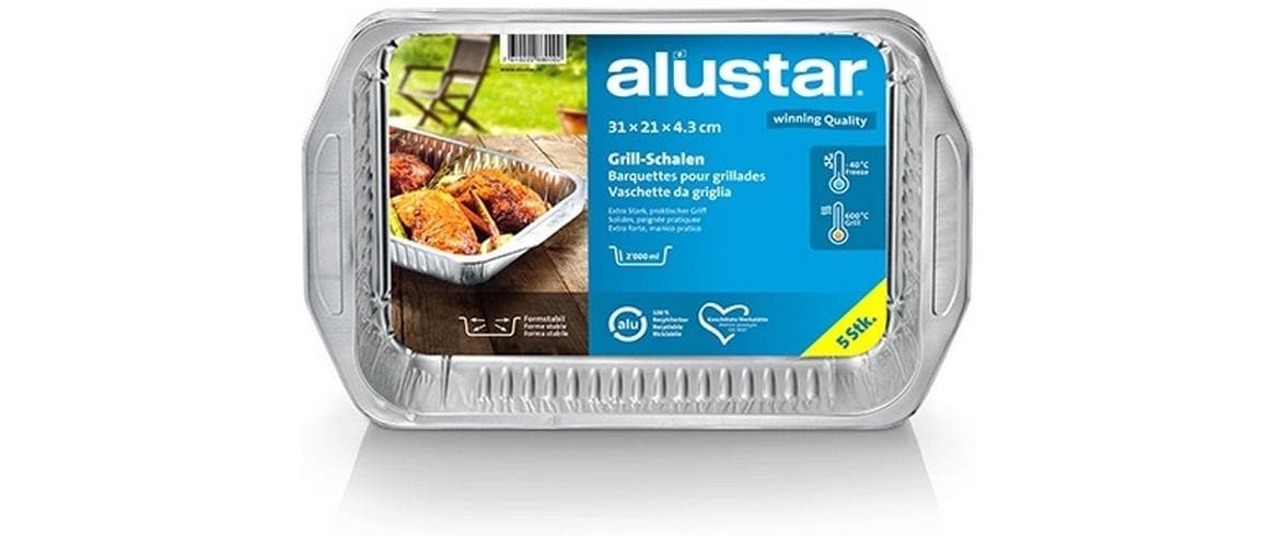 Alustar Grillschale 31 x 21 cm 5 Stück