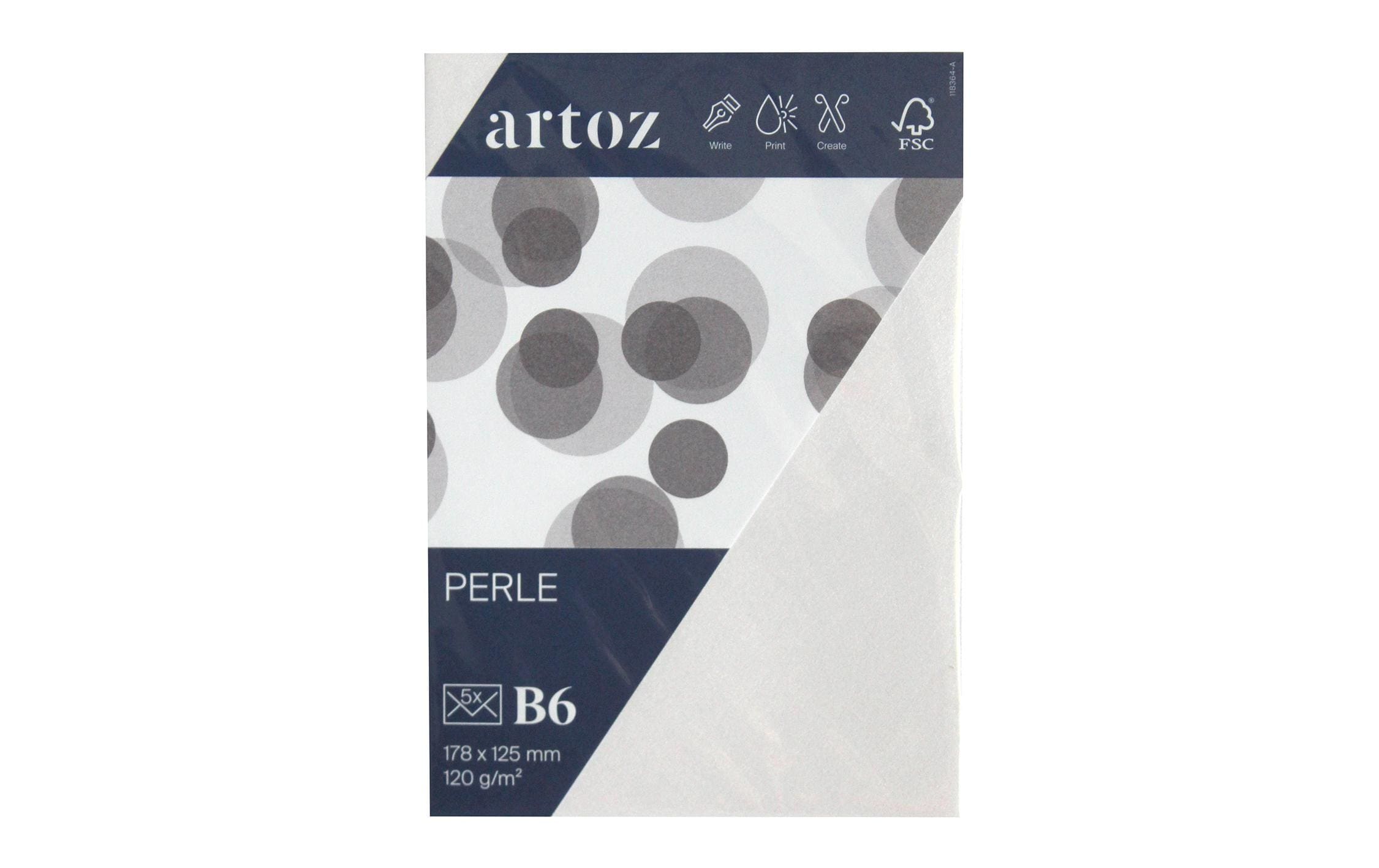 Artoz Couvert Perle B6, 5 Stück, Weiss – Couvert von Artoz