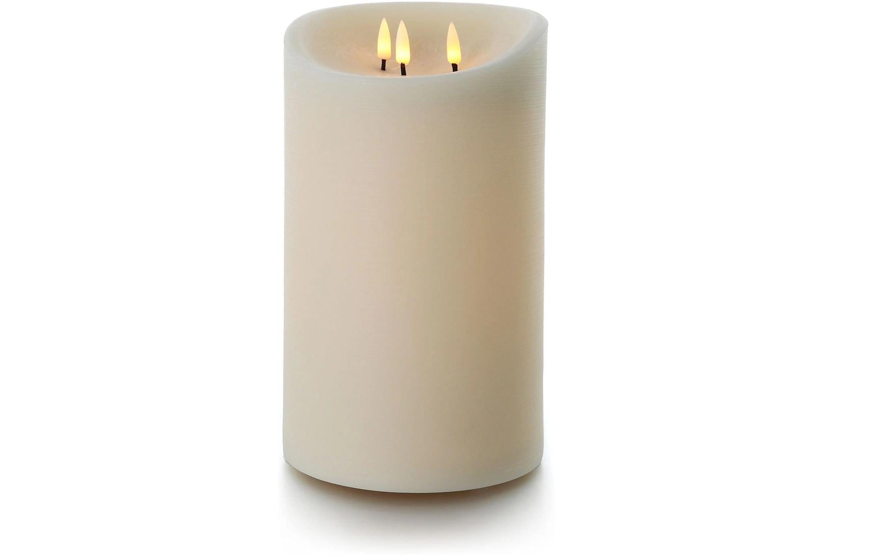 balthasar LED Outdoor Echtwachskerze, Creme – LED-Kerze mit Timer mit Fernbedienung von balthasar