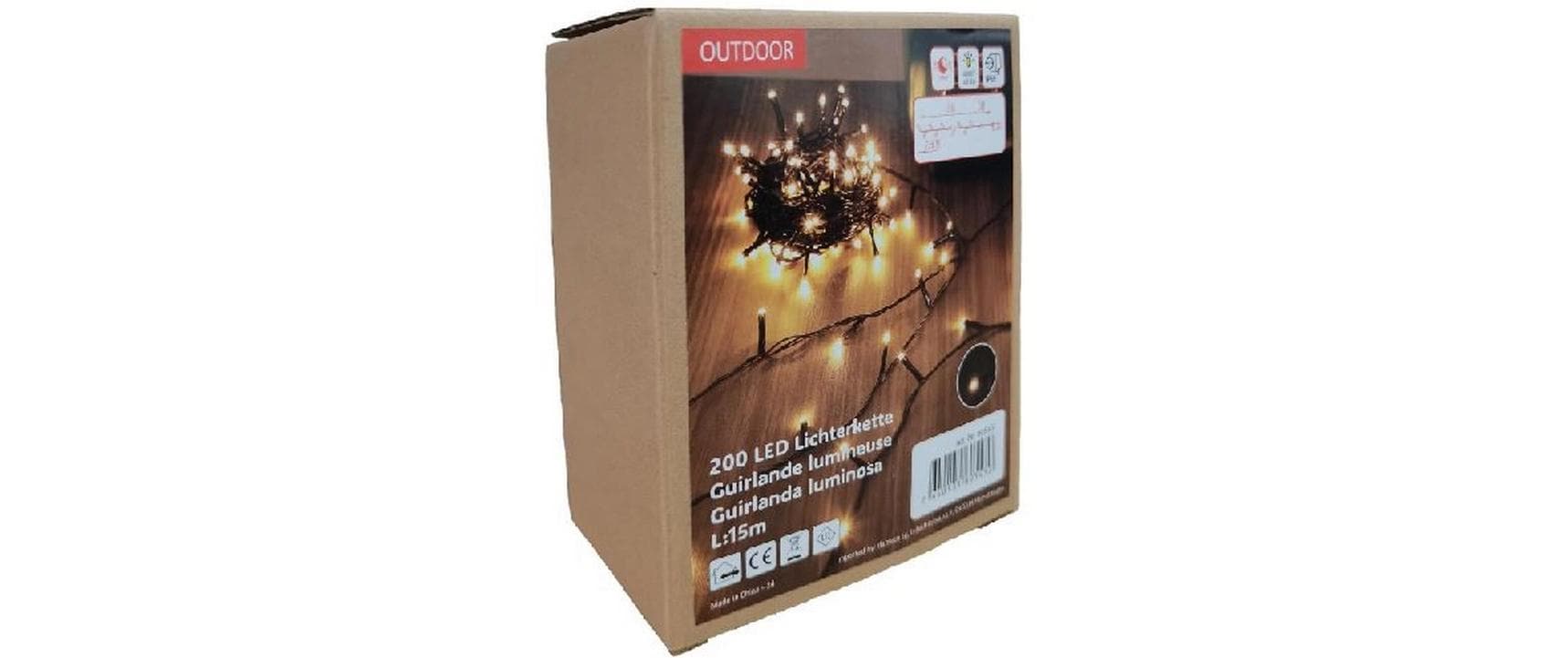 Dameco LED Outdoor Lichterkette 200 LED warm weisses Licht