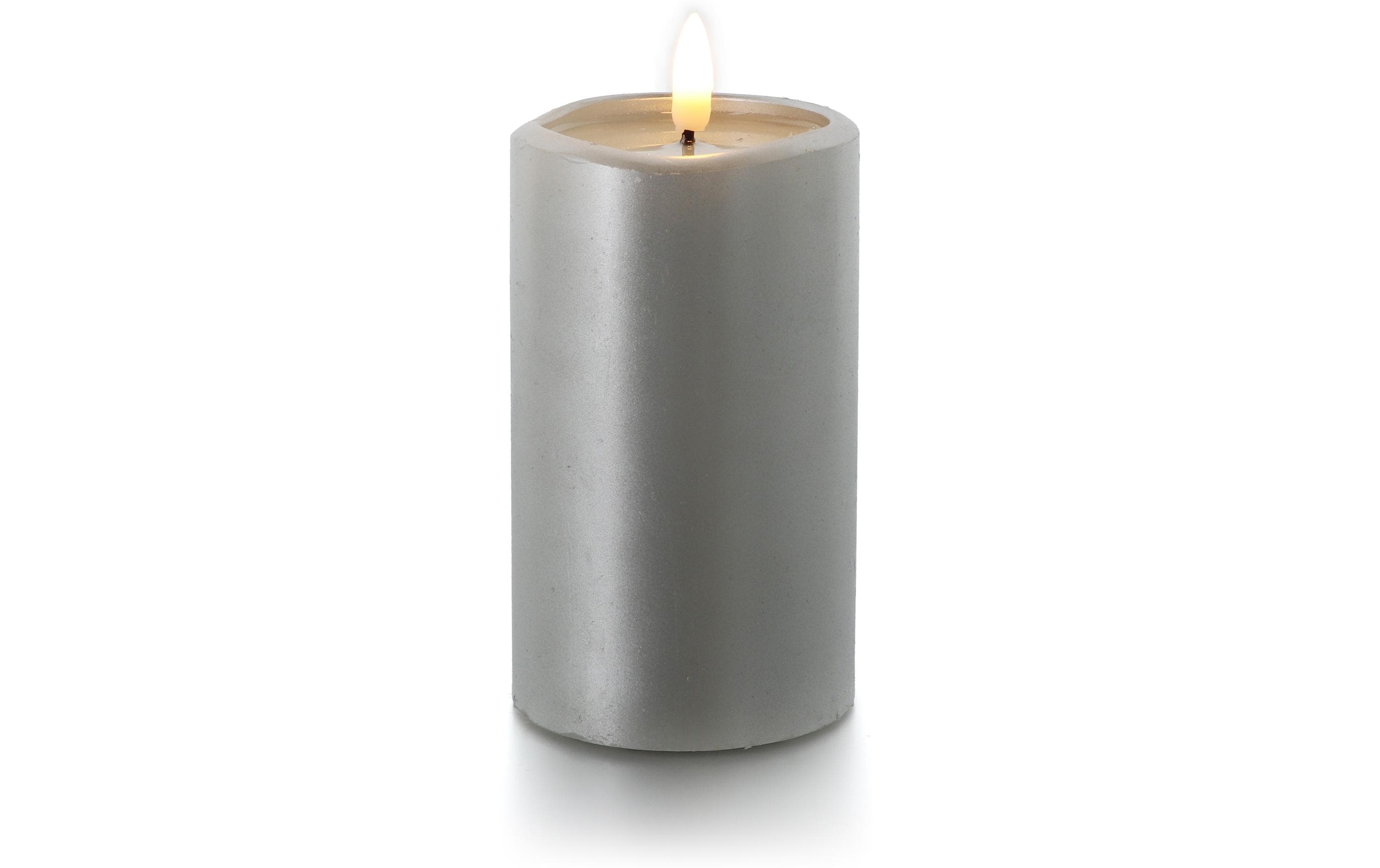 balthasar LED Kerze Novita mittel Silber – LED-Kerze mit Timer von balthasar
