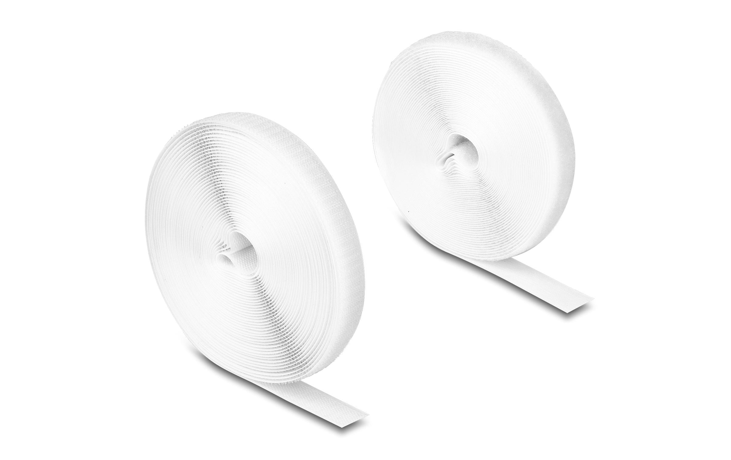 Delock Klettband 10 m x 20 mm mit Haft- und Flauschband Weiss – Klettband von Delock