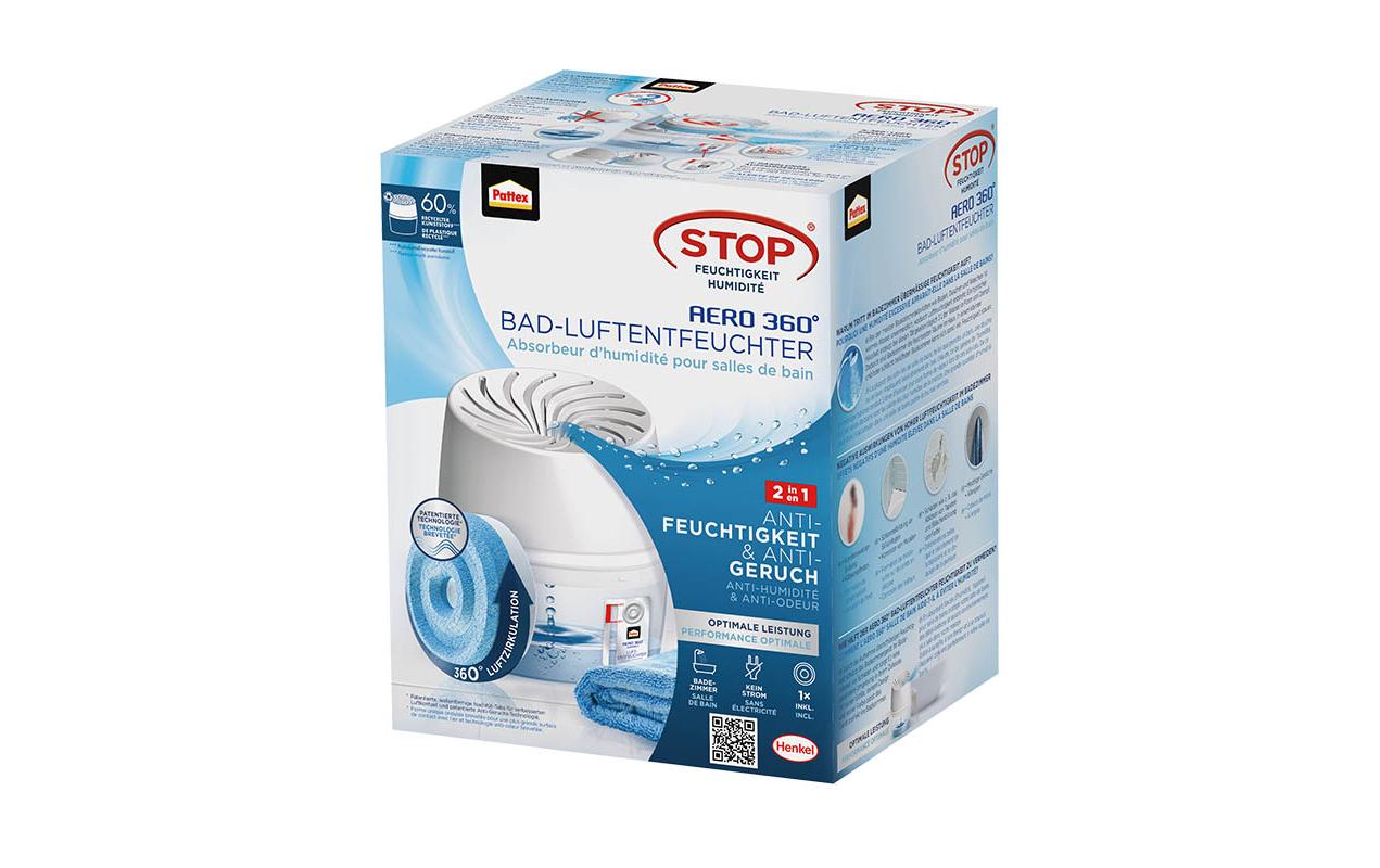Pattex Aero 360° Badgerät, Luftentfeuchter inkl. Tab 450 g 20 m²