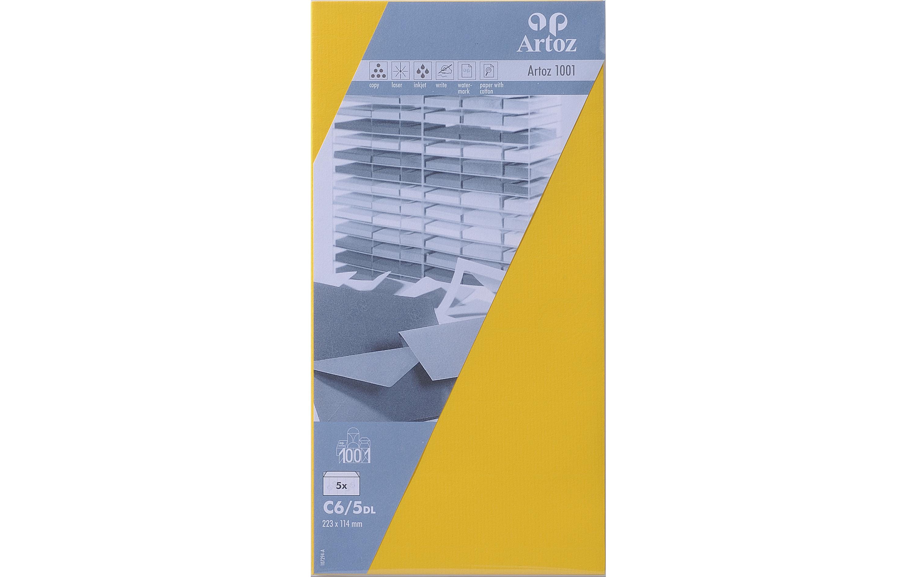 Artoz Couvert 1001 C6/5, 5 Stück, Gelb – Couvert von Artoz