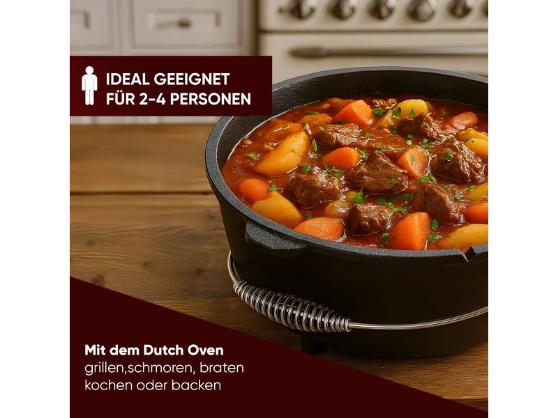Dutch Oven Set 4,5L mit 2in1 Deckelheber