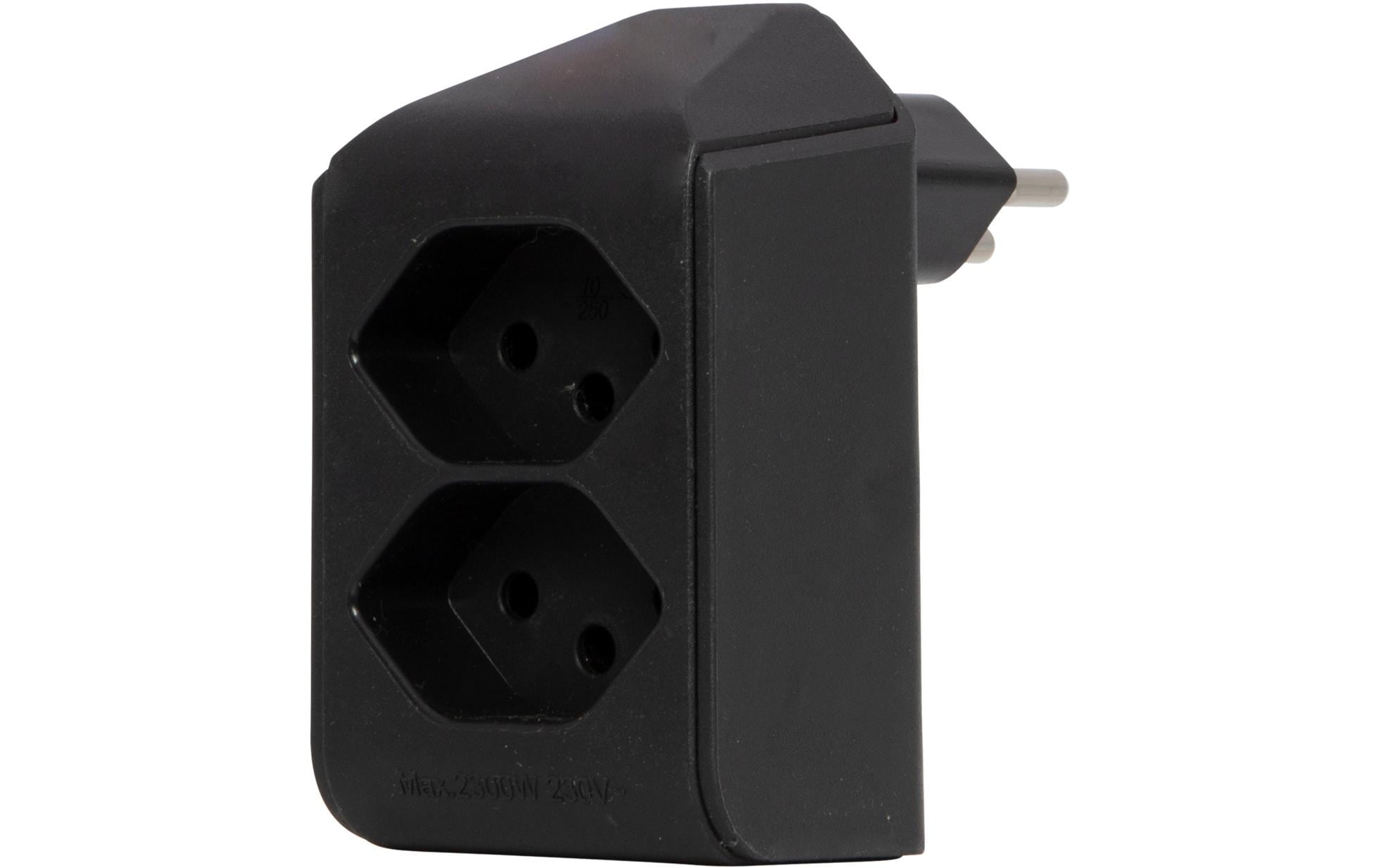 Brennenstuhl Abzweigstecker 2 x T13, 300° drehbar, Schwarz – Mehrfachstecker von Brennenstuhl