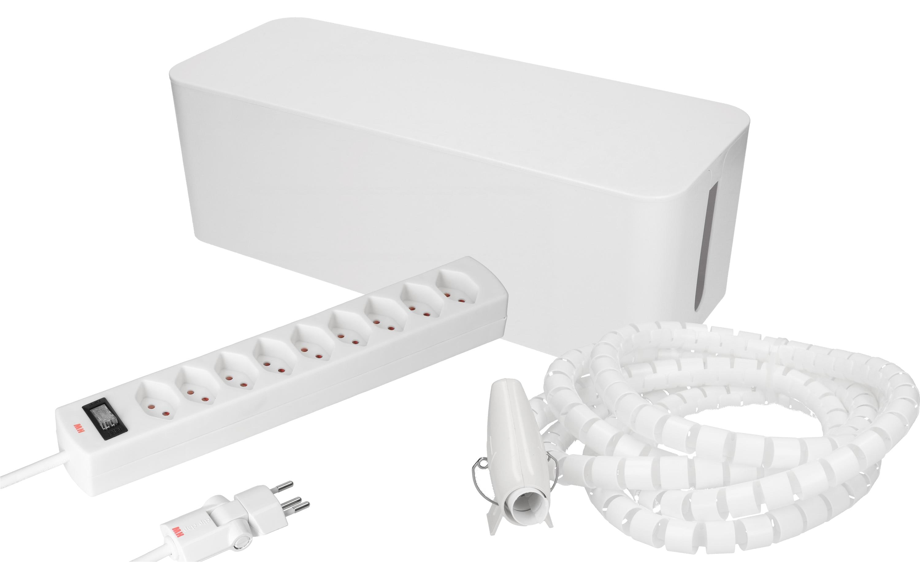 Max Hauri Kabelbox mit Steckerleiste 9x T13 Weiss – Kabelbox von Max Hauri