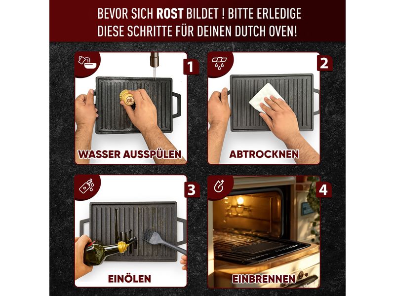 Eingebrannte Grillplatte 33 cm