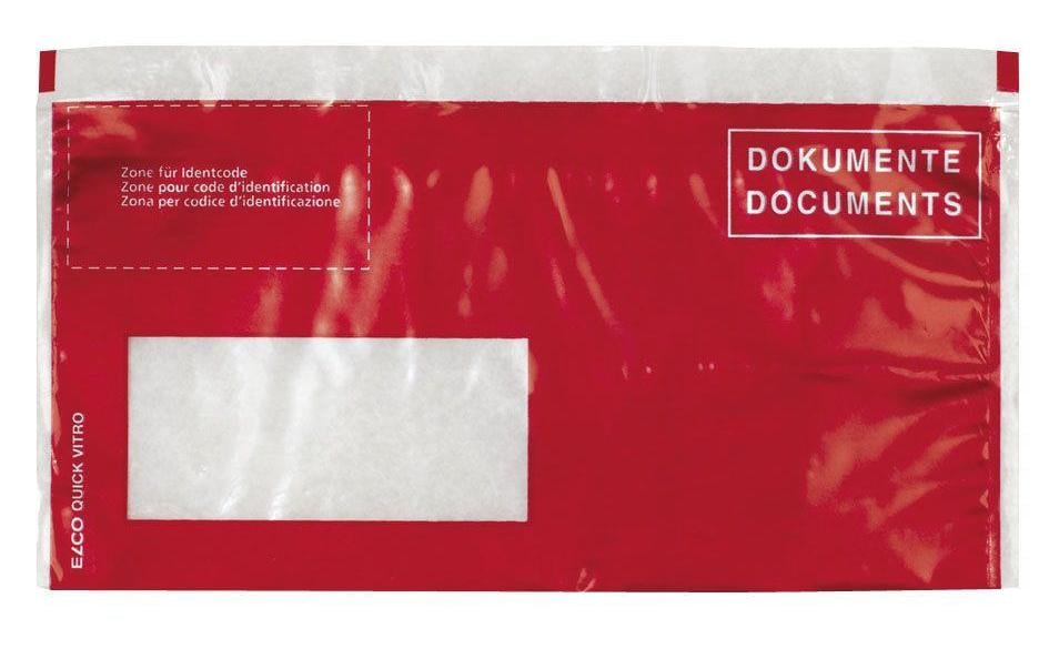ELCO Dokumententasche Quick Vitro C5/6 Fenster links, 250 Stück – Dokumententasche von ELCO