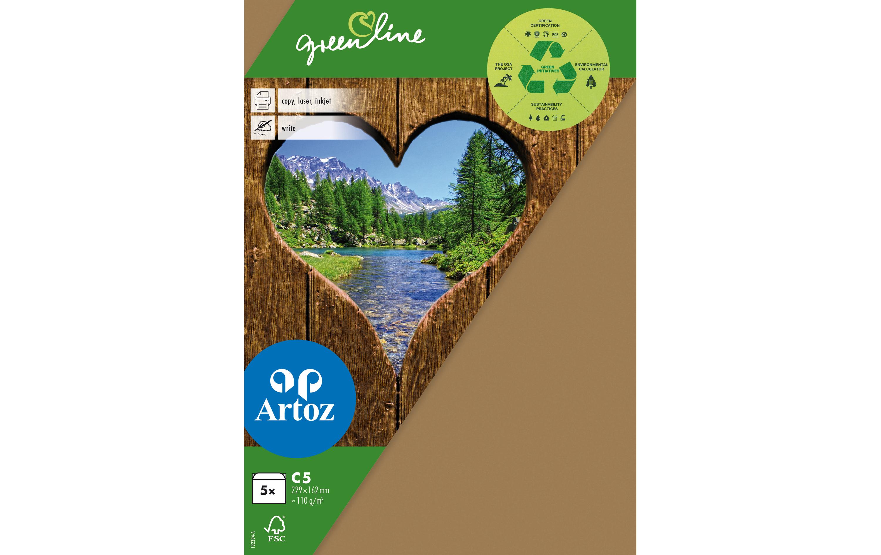 Artoz Couvert Greenline C5, 5 Stück, Braun – Couvert von Artoz