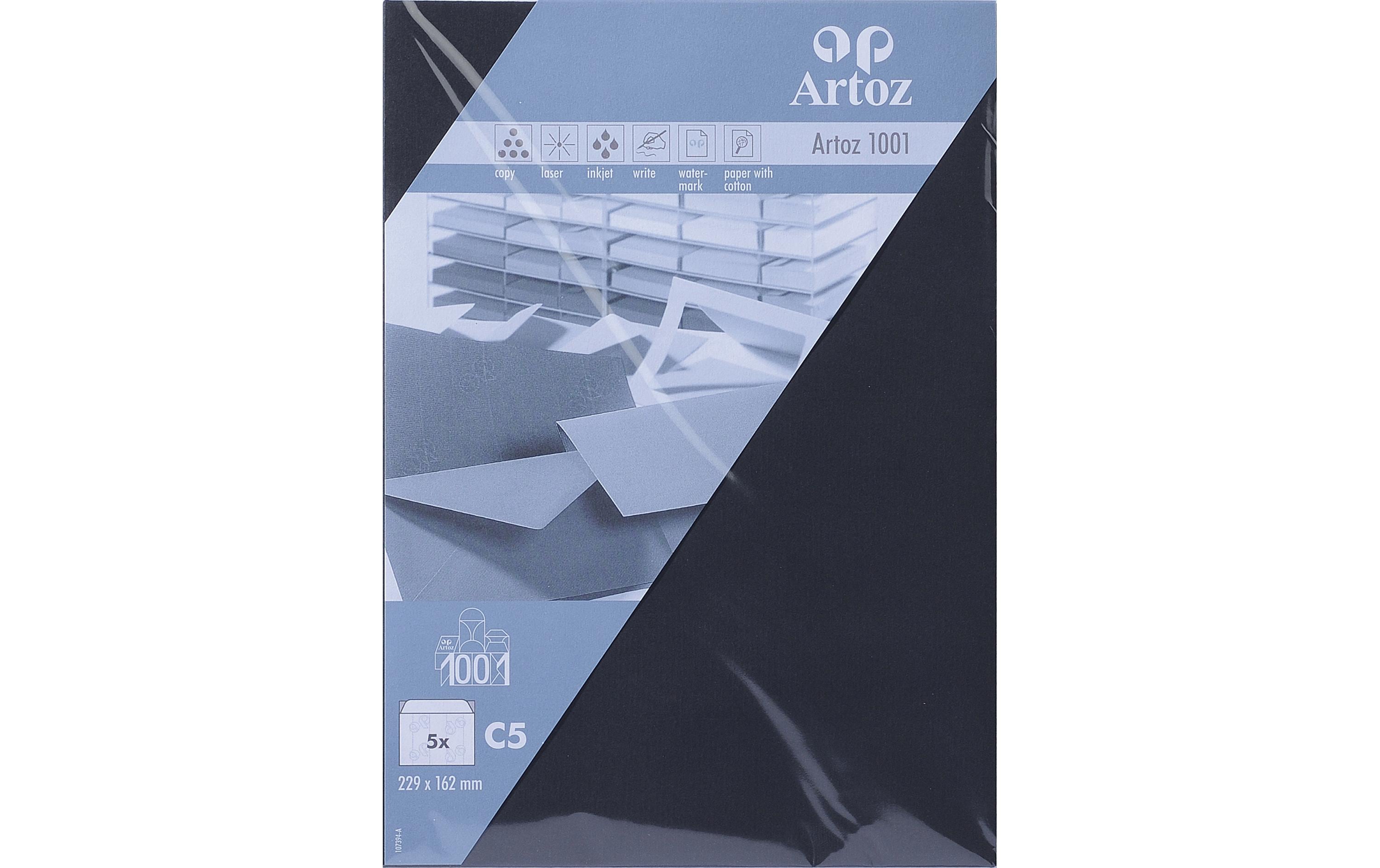 Artoz Couvert 1001, C5, 5 Stück, Schwarz – Couvert von Artoz
