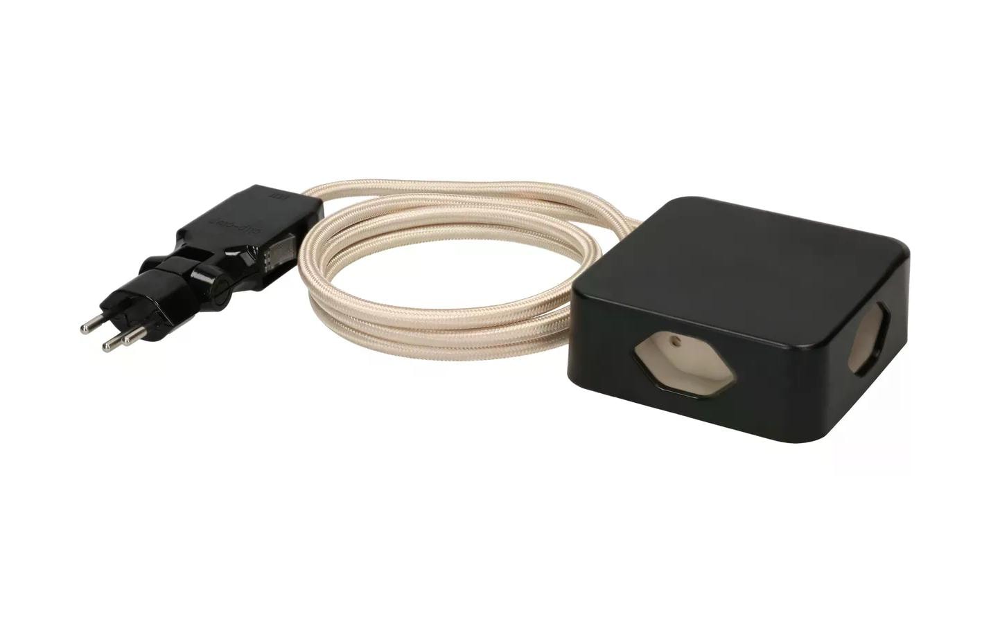 maxTex Steckdosenleiste Cube 4x T13, Schwarz/Sand – Steckerleiste von maxTex