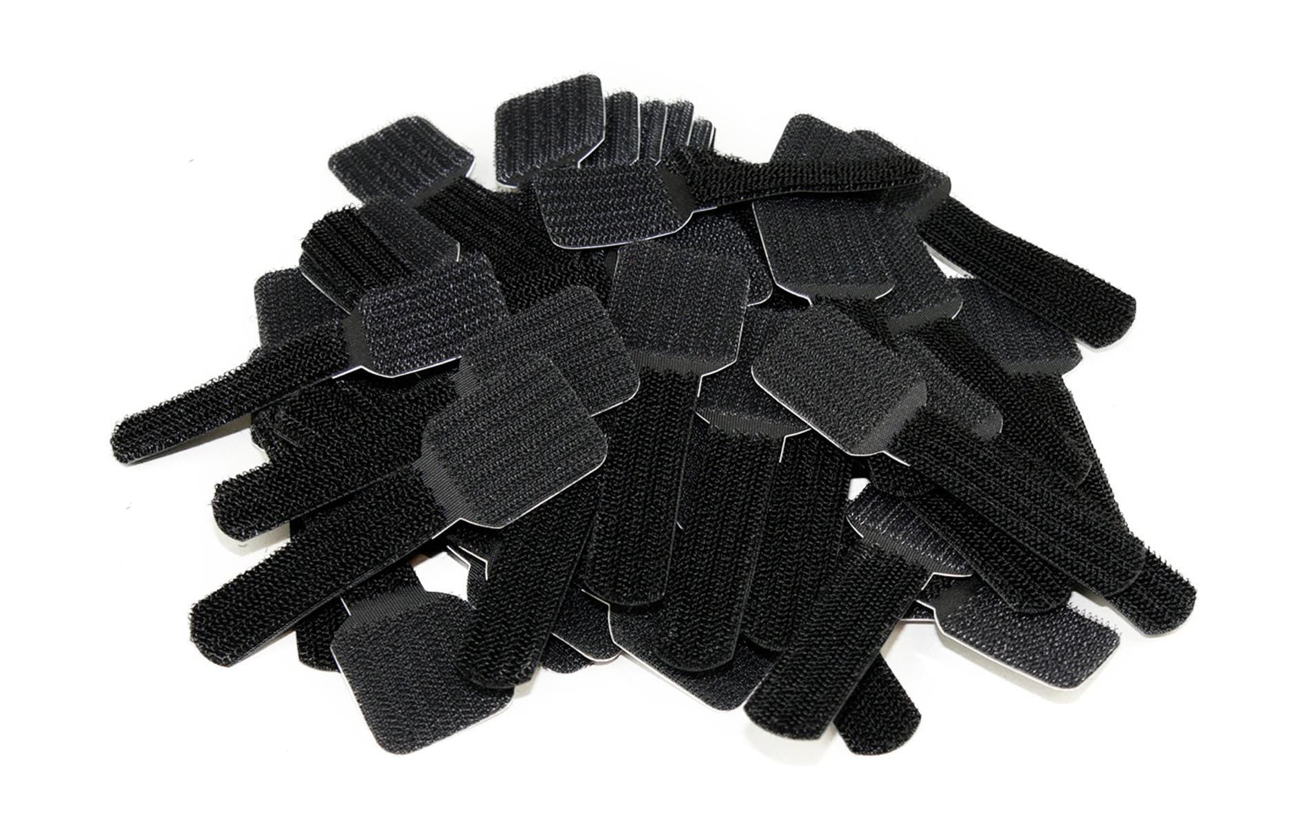 Label-the-cable Klettkabelhalter WALL STRAPS 3 x 9 cm Schwarz, 50 Stück
