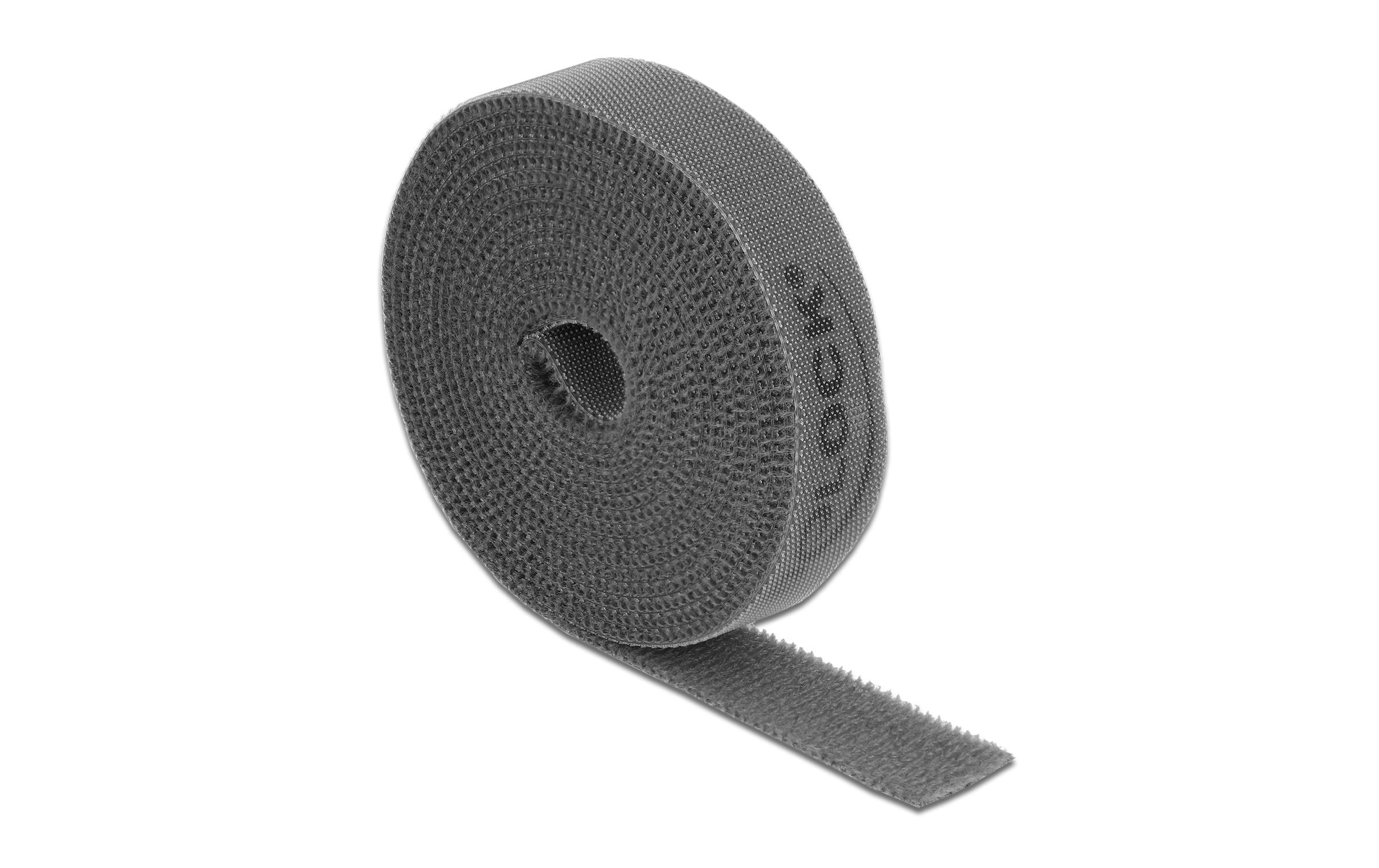 Delock Klettband 2 m x 15 mm Grau – Klettband von Delock