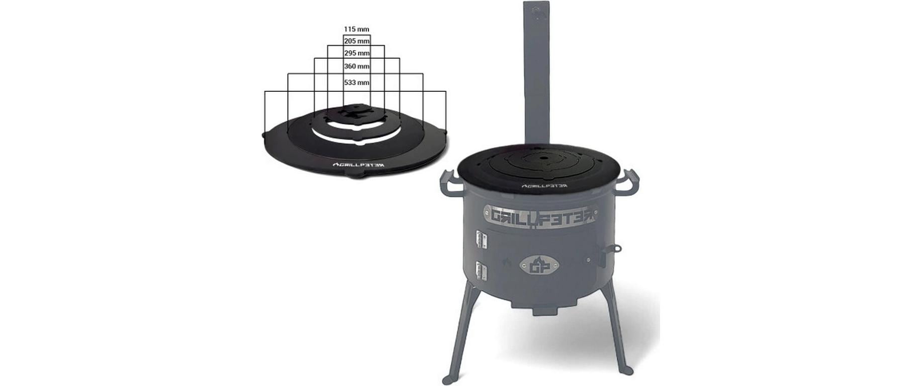 GRILLPETER Grillplatte für Utschak 50 cm, 22 L