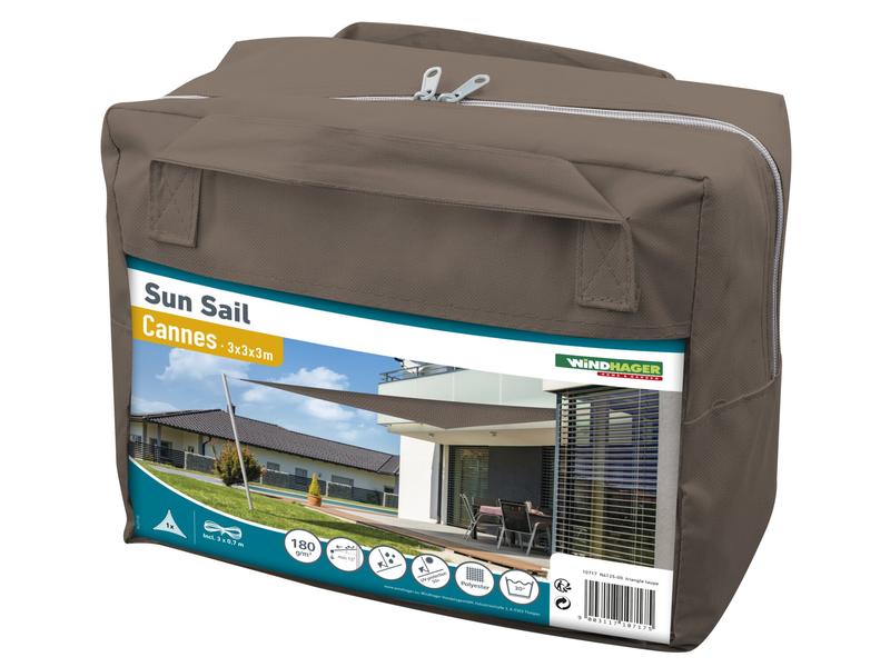 Sonnensegel Dreieck 3m, grau