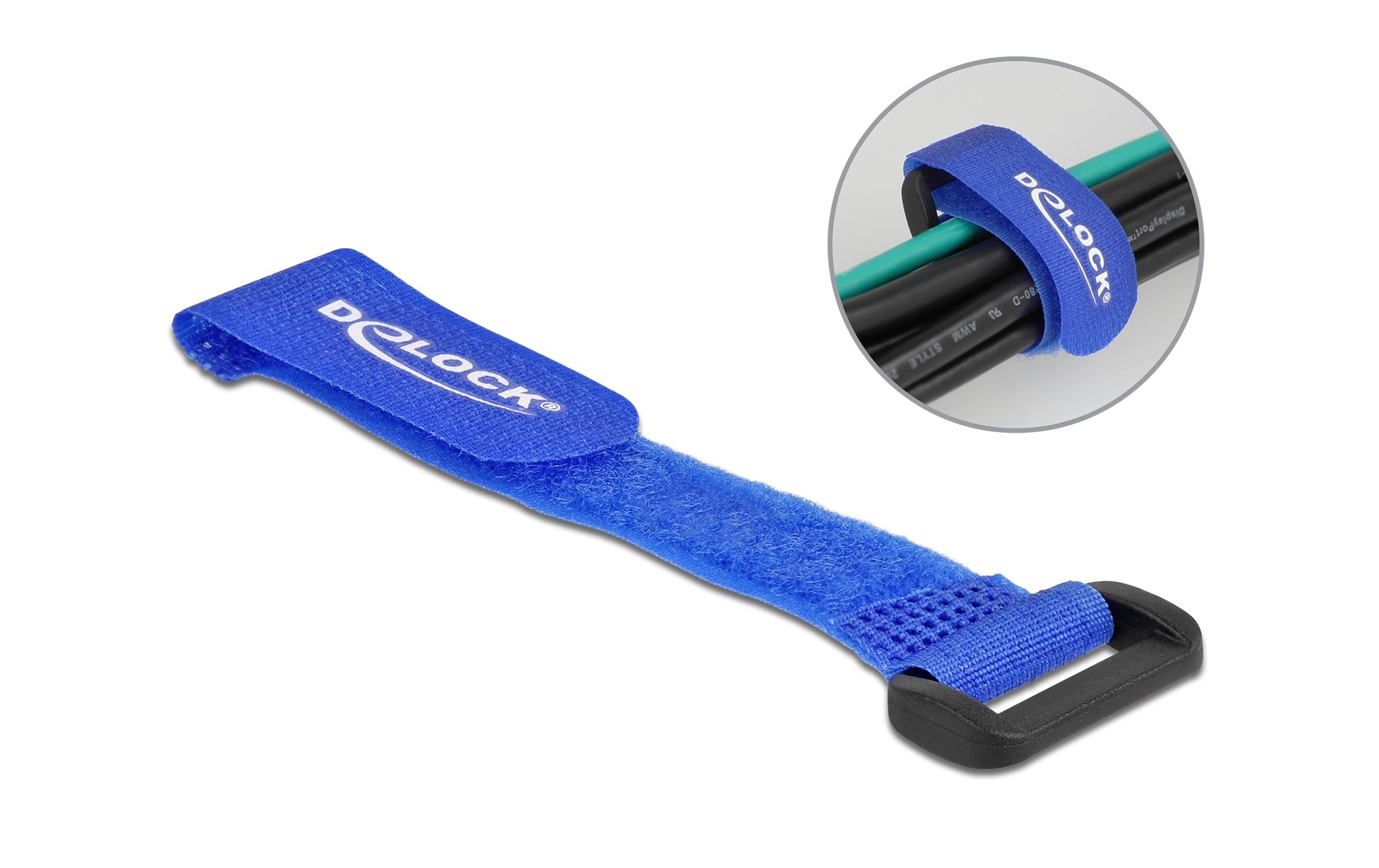 Delock Klettkabelbinder Blau 150 mm x 20 mm 5 Stück – Klettkabelbinder von Delock