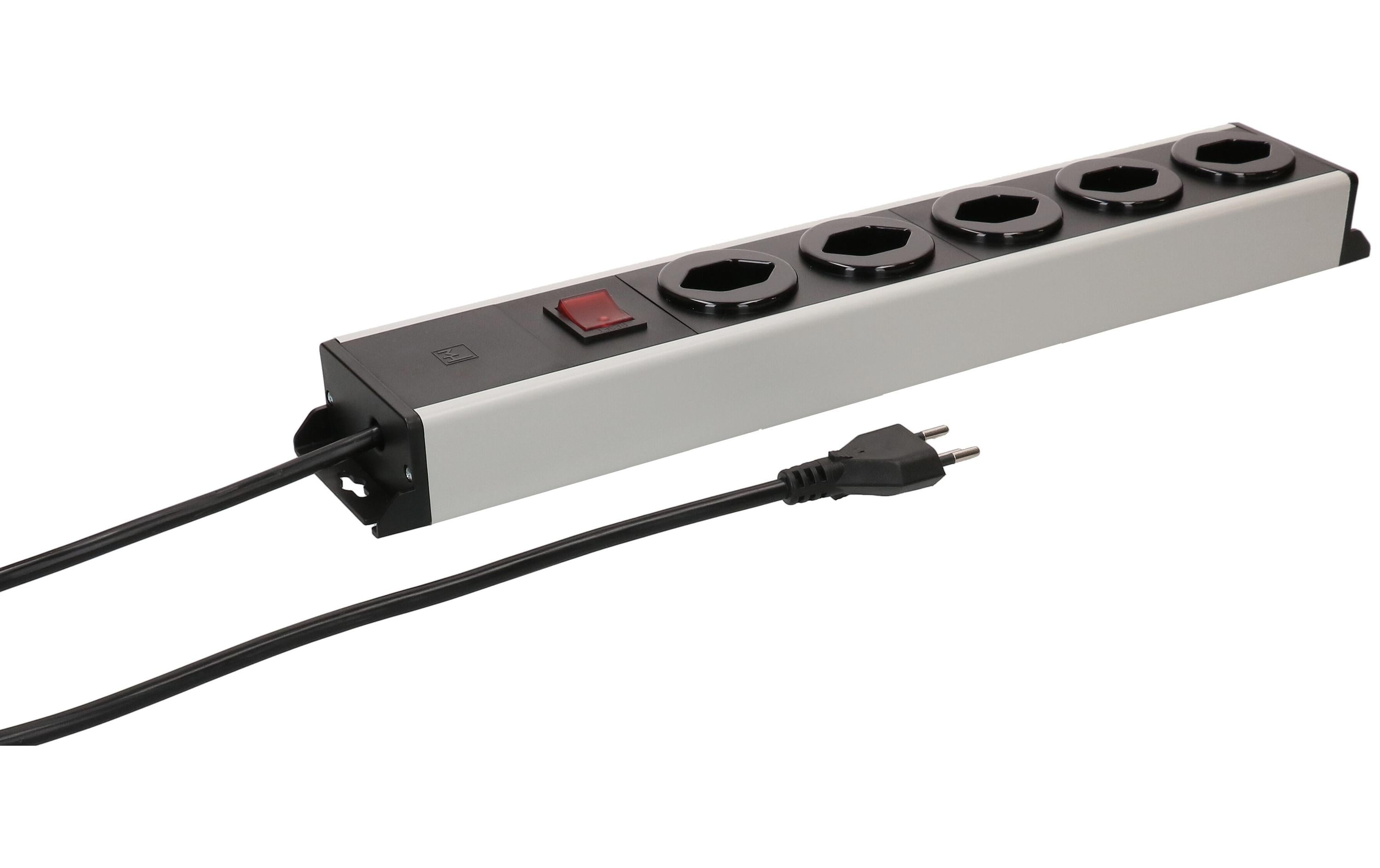 Max Hauri Steckdosenleiste Power Line 5x Typ 13 grau/schwarz 5.0m