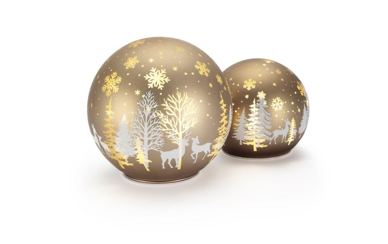 STT Glasdekoration Glass Ball Set 2 Stk. Braun