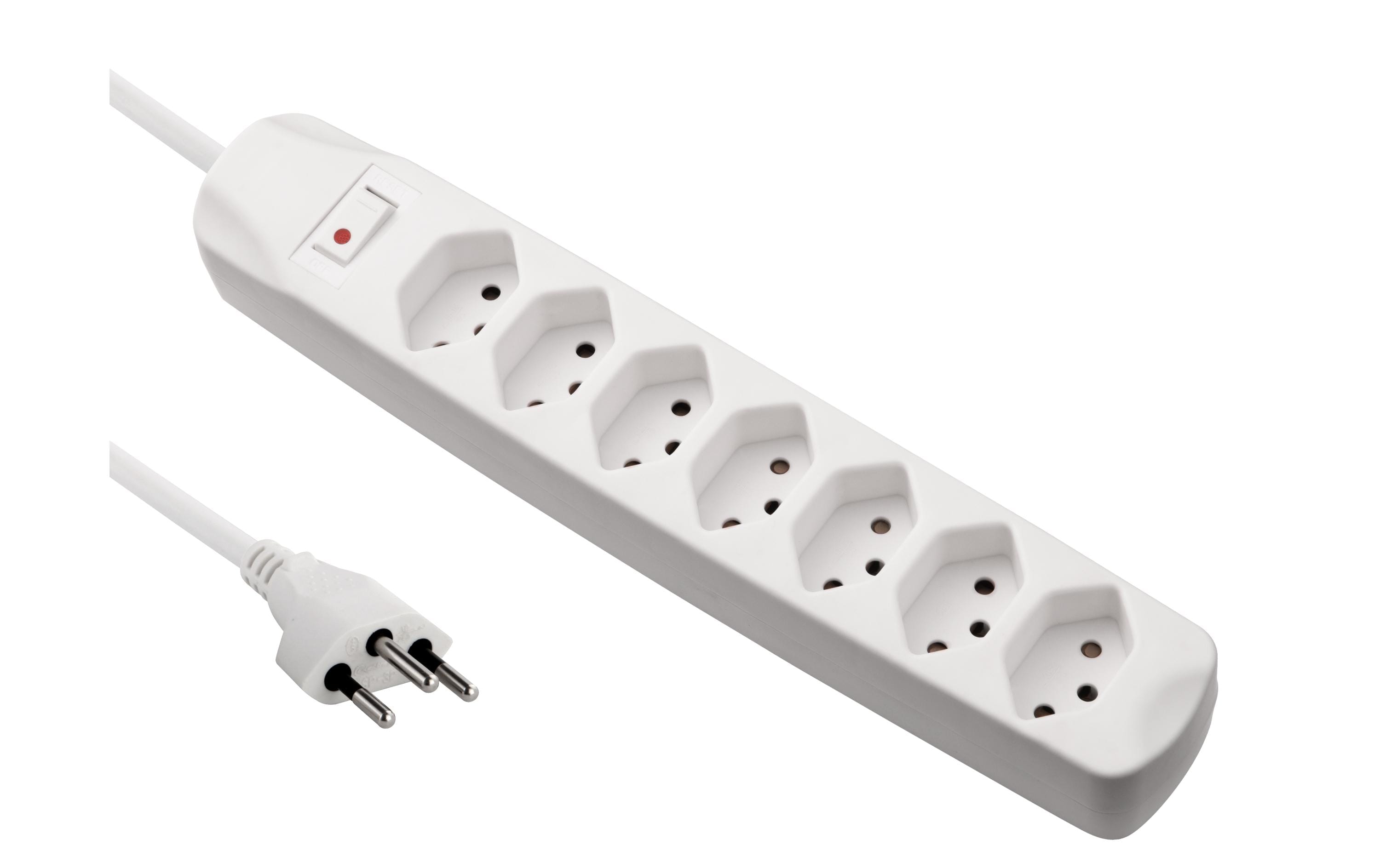 FURBER.power Steckdosenleiste 7x T13 mit Schalter, Weiss – Steckerleiste von FURBER.power