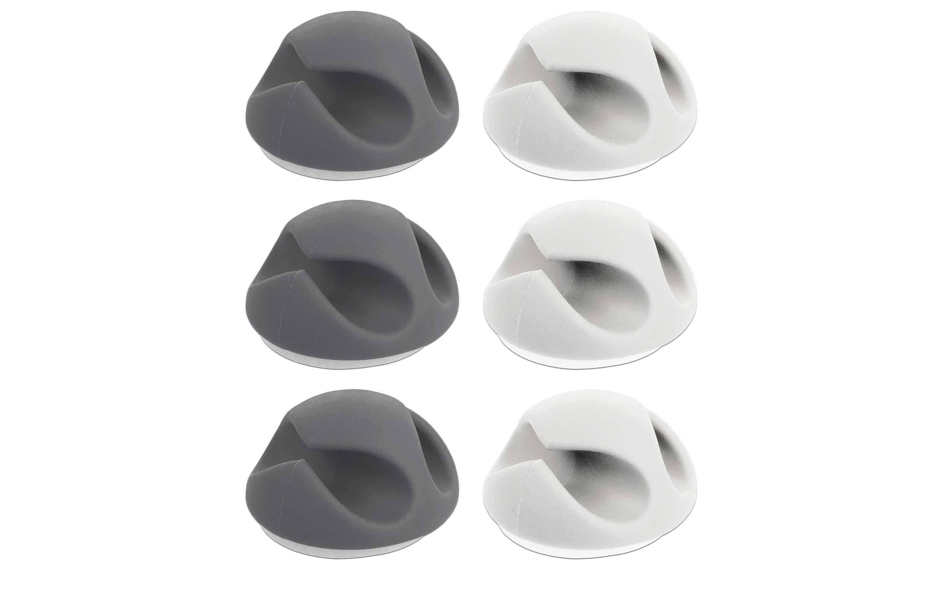Delock Kabelhalter 6 mm, 2x3 Stück, weiss, grau, 2 Durchführungen – Kabelhalter von Delock
