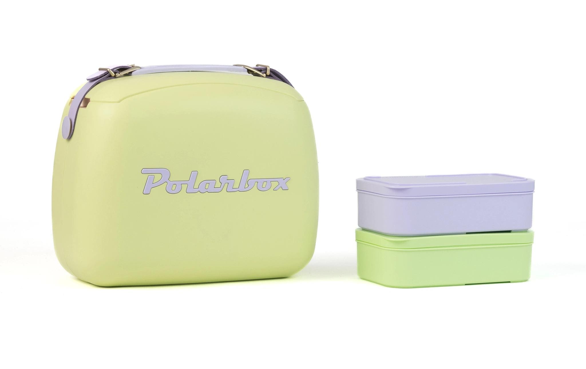 Polarbox CoolerBag 6 L in lime – kompakte Retro-Kühlbox mit Lederhenkel