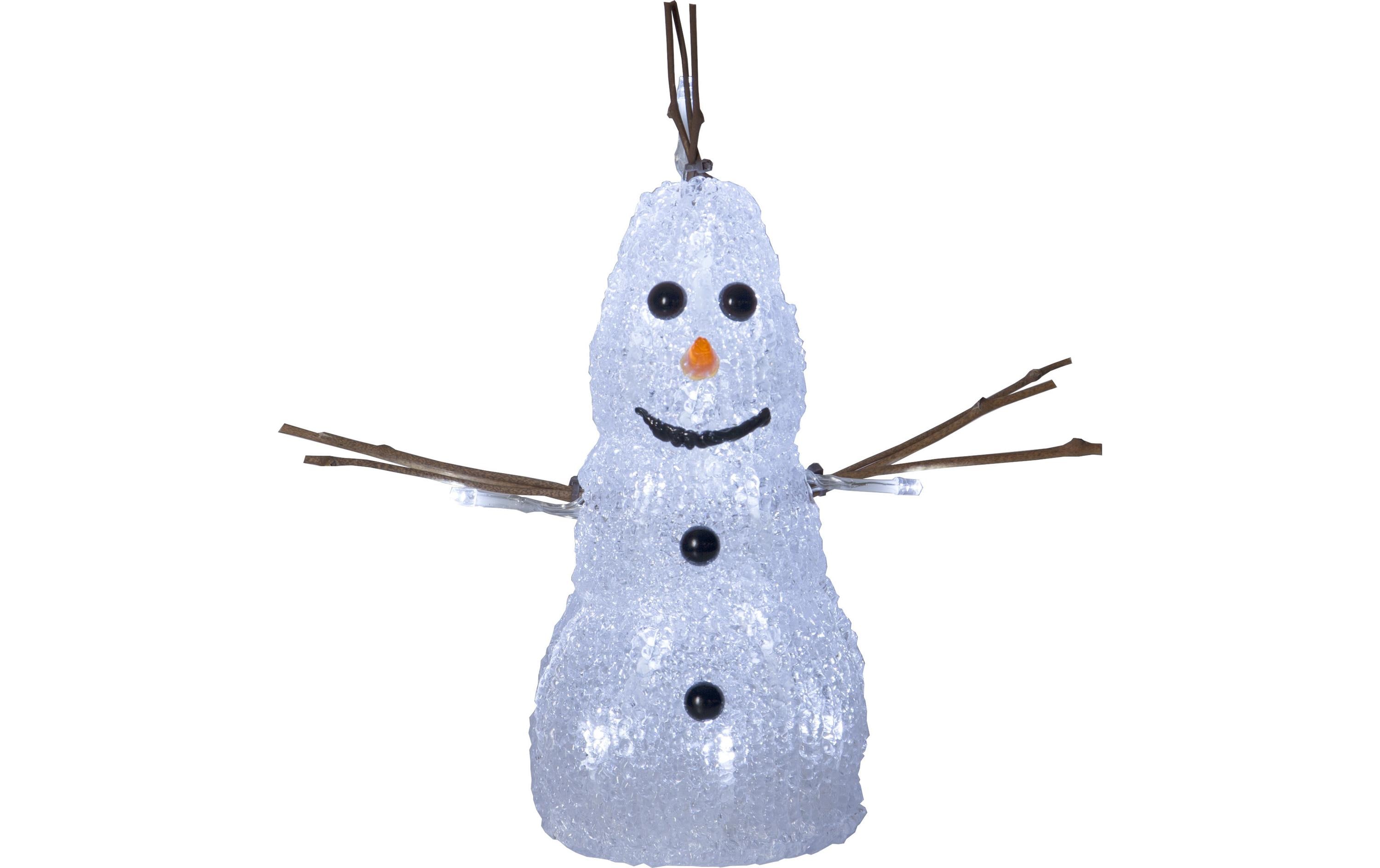 Star Trading LED-Figur Crystaline Schneemann, 26 cm, Weiss