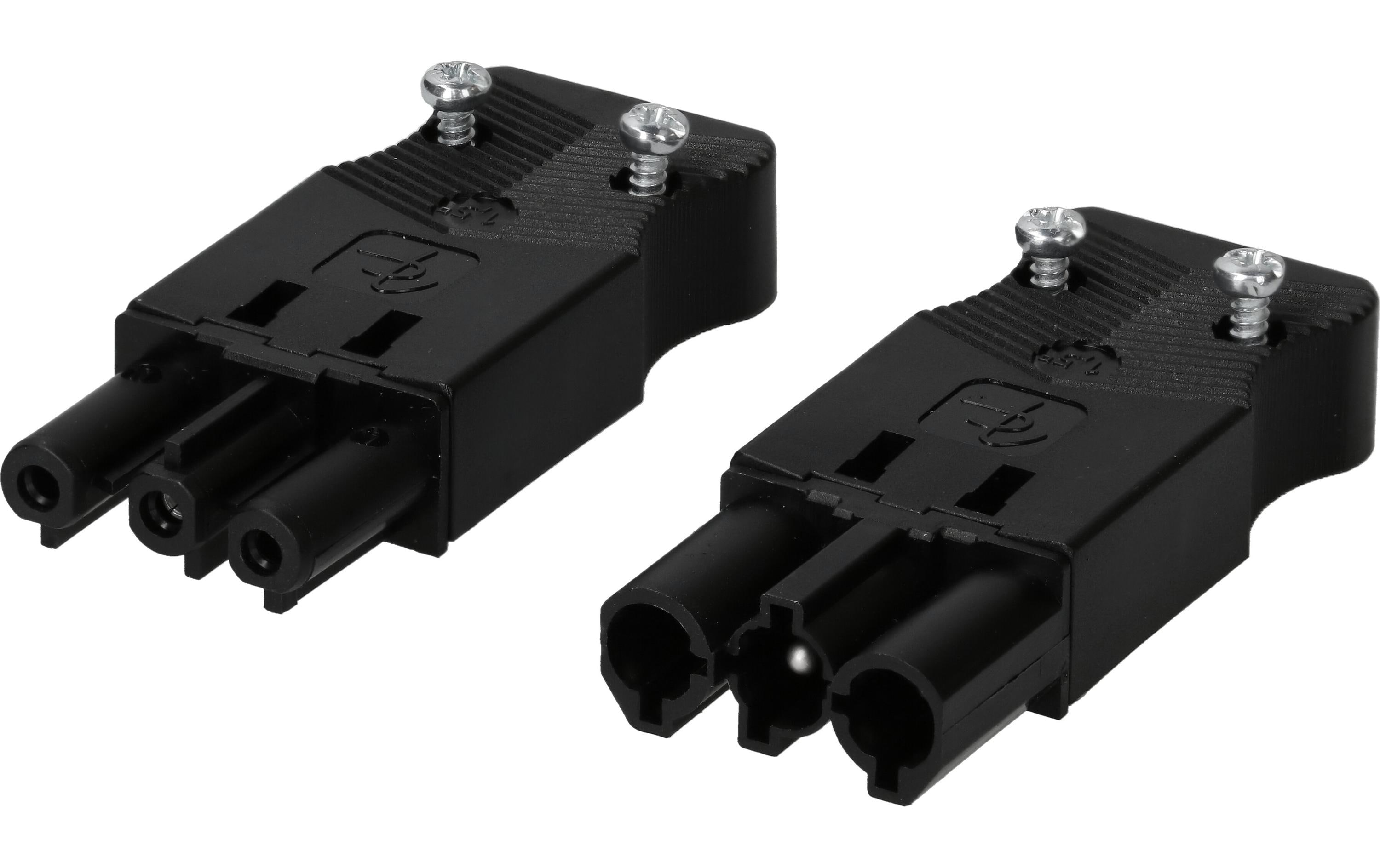 Max Hauri Set Stecker und Kupplung AC 166 flach, 3-polig – Montagekupplung von Max Hauri
