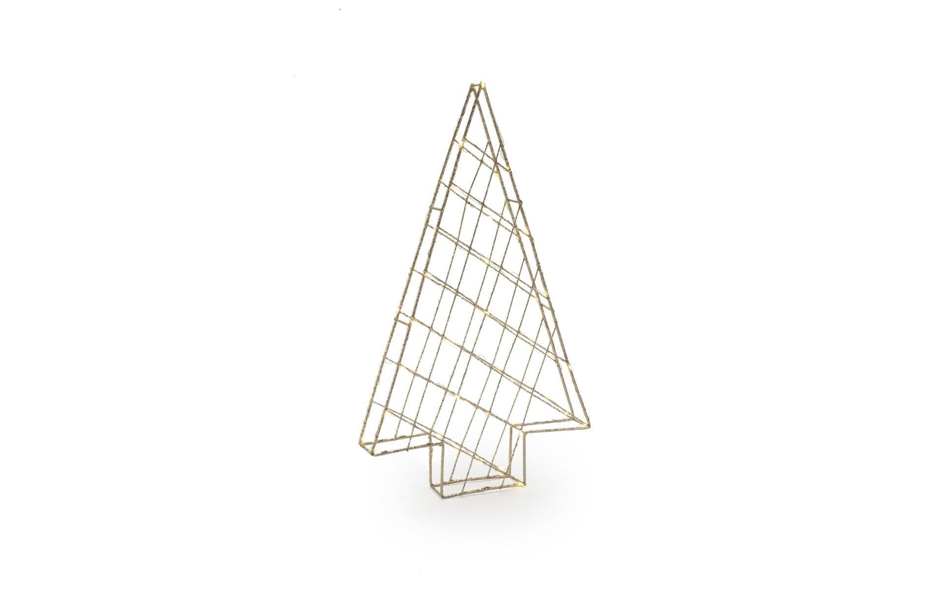 STT Tischdeko Svenja Star 3D Baum, 45 cm, Gold – LED-Weihnachtsdeko mit Timer von STT