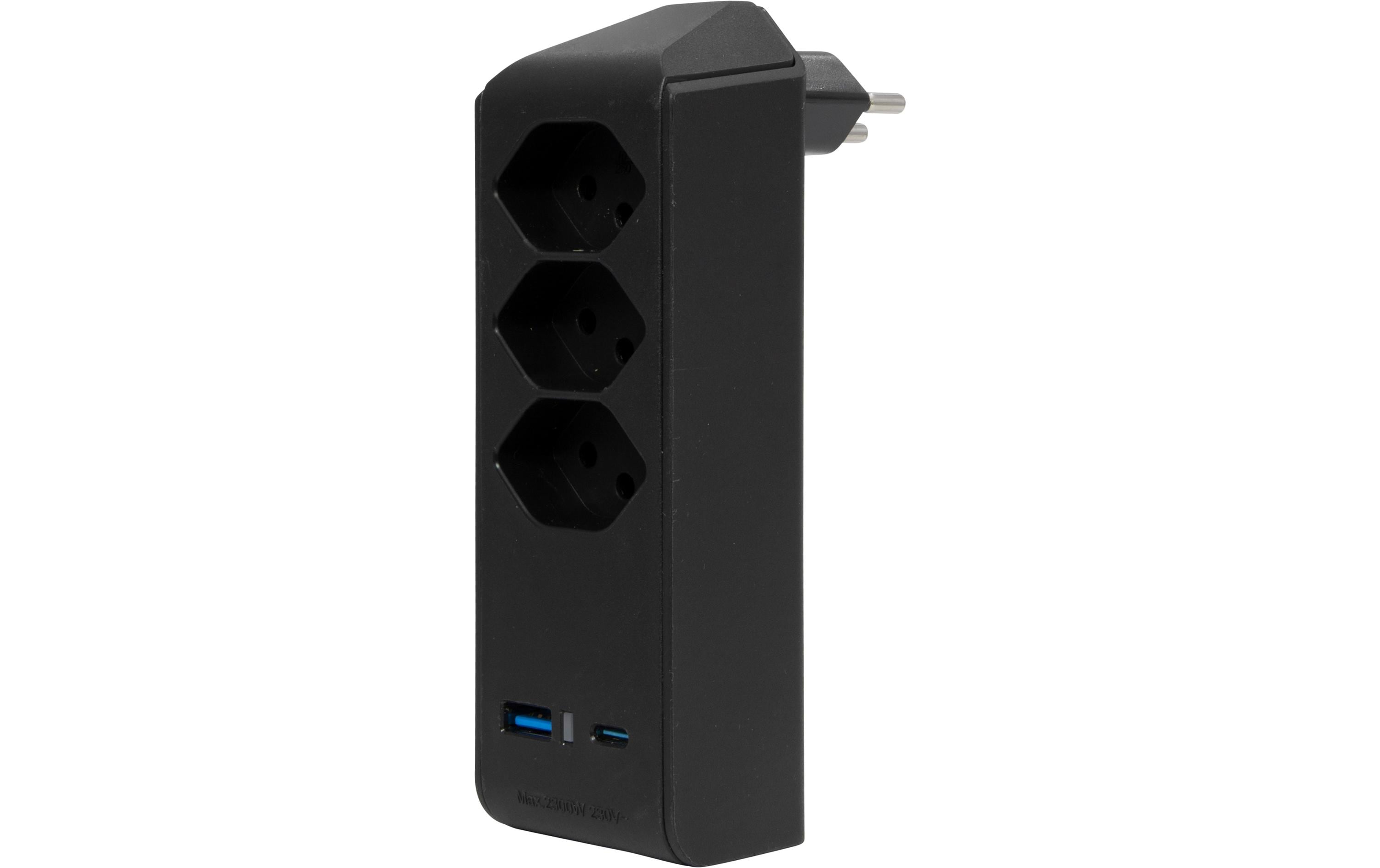 Brennenstuhl Abzweigstecker 3 x T13, 1 x USB A, 1 x USB C, 300° drehbar – Mehrfachstecker von Brennenstuhl