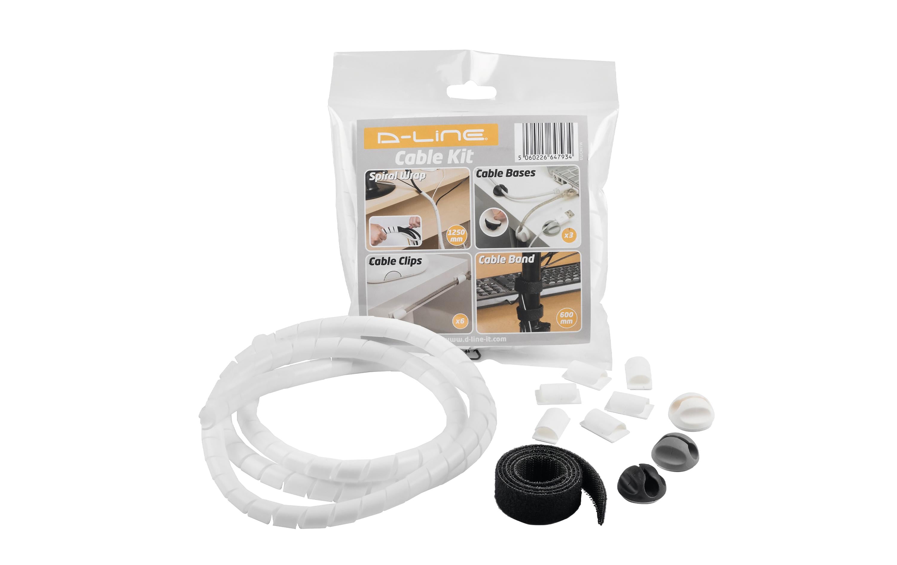 STEFFEN Kabelmanagement Set D-Line Weiss – Kabelschlauch von STEFFEN