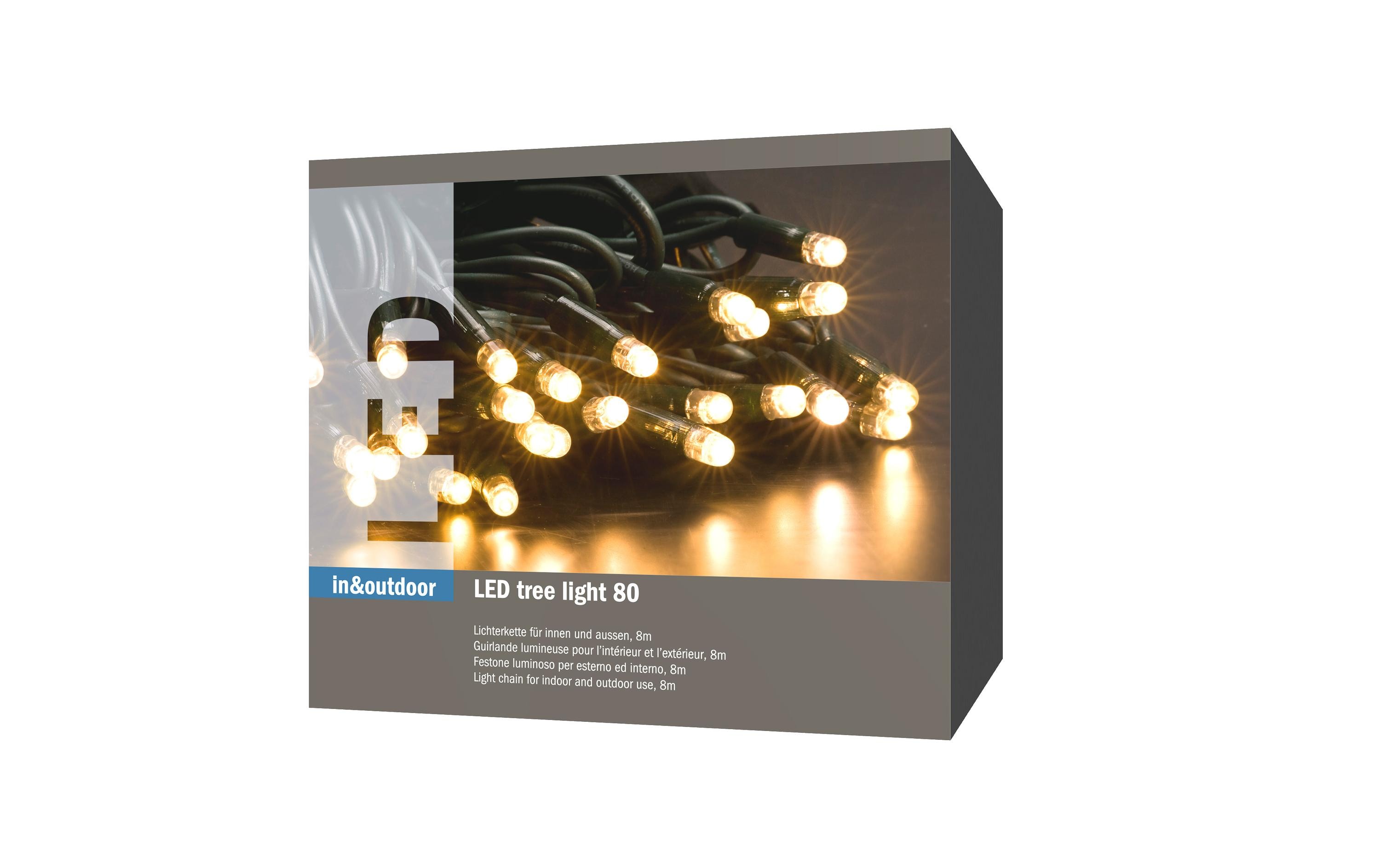 STT LED-Lichterkette Tree Light, 8 m, 80 LEDs, Grün