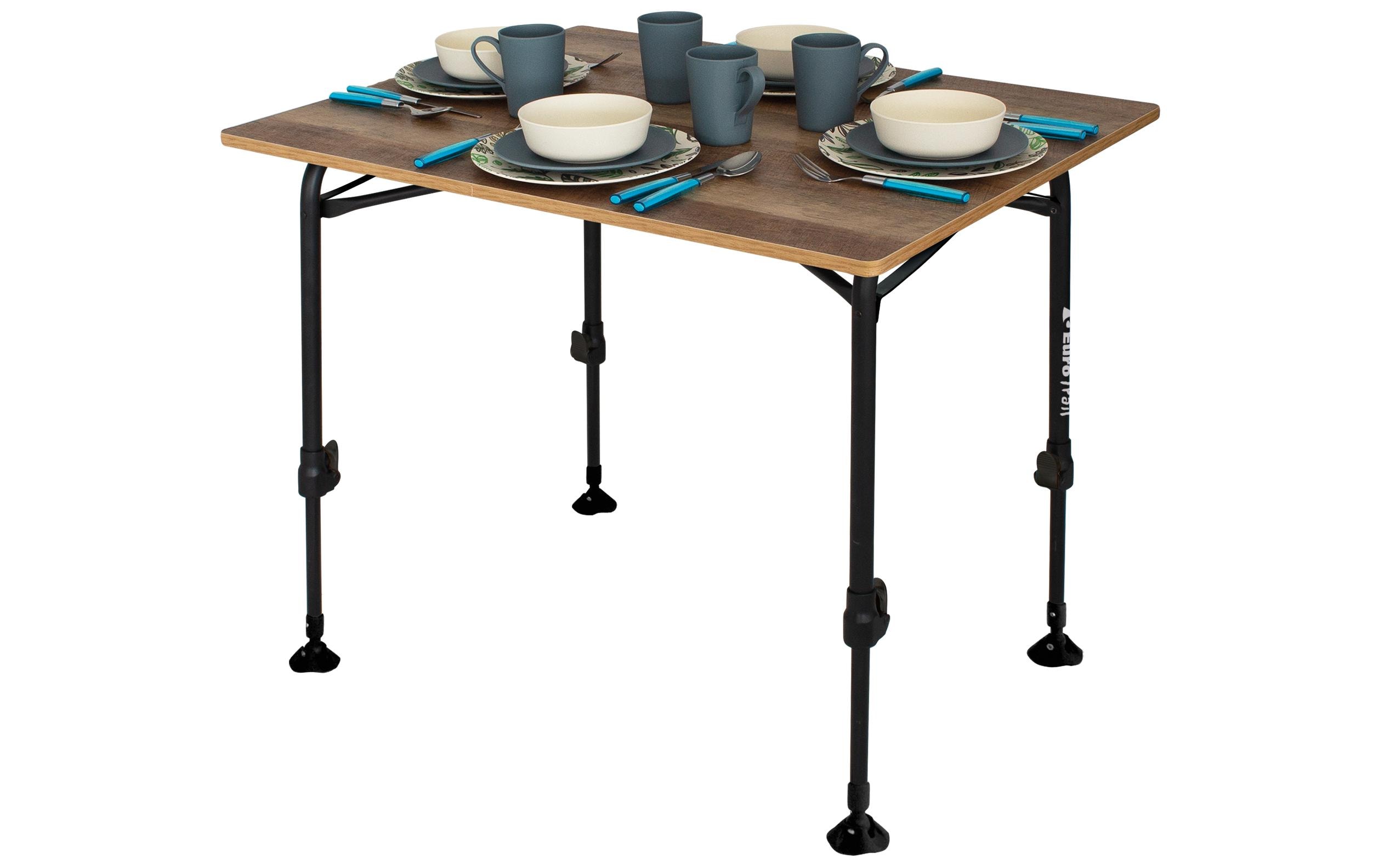 Rochefort L – Eurotrail Campingtisch 100 × 68 cm, Platte aus Honey-Comp Composite