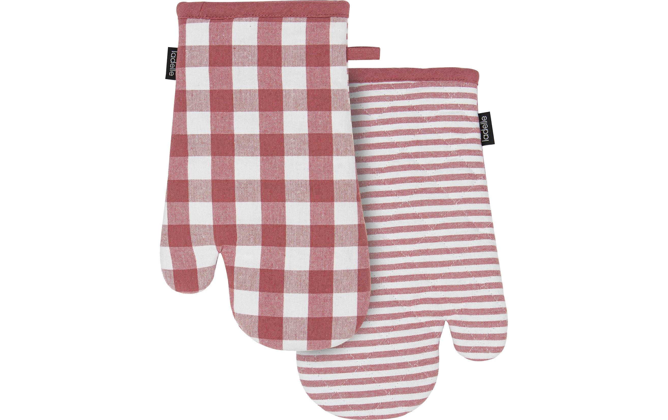 Ladelle Ofenhandschuh Eco Gingham 2 Stück, Rot/Weiss
