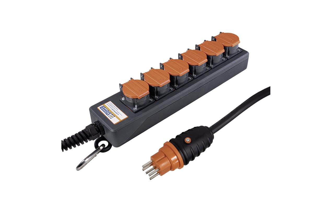 STEFFEN Industrie-Steckerleiste Professional 6x T15 IP55, 5 m – Industrie-Steckerleiste von STEFFEN