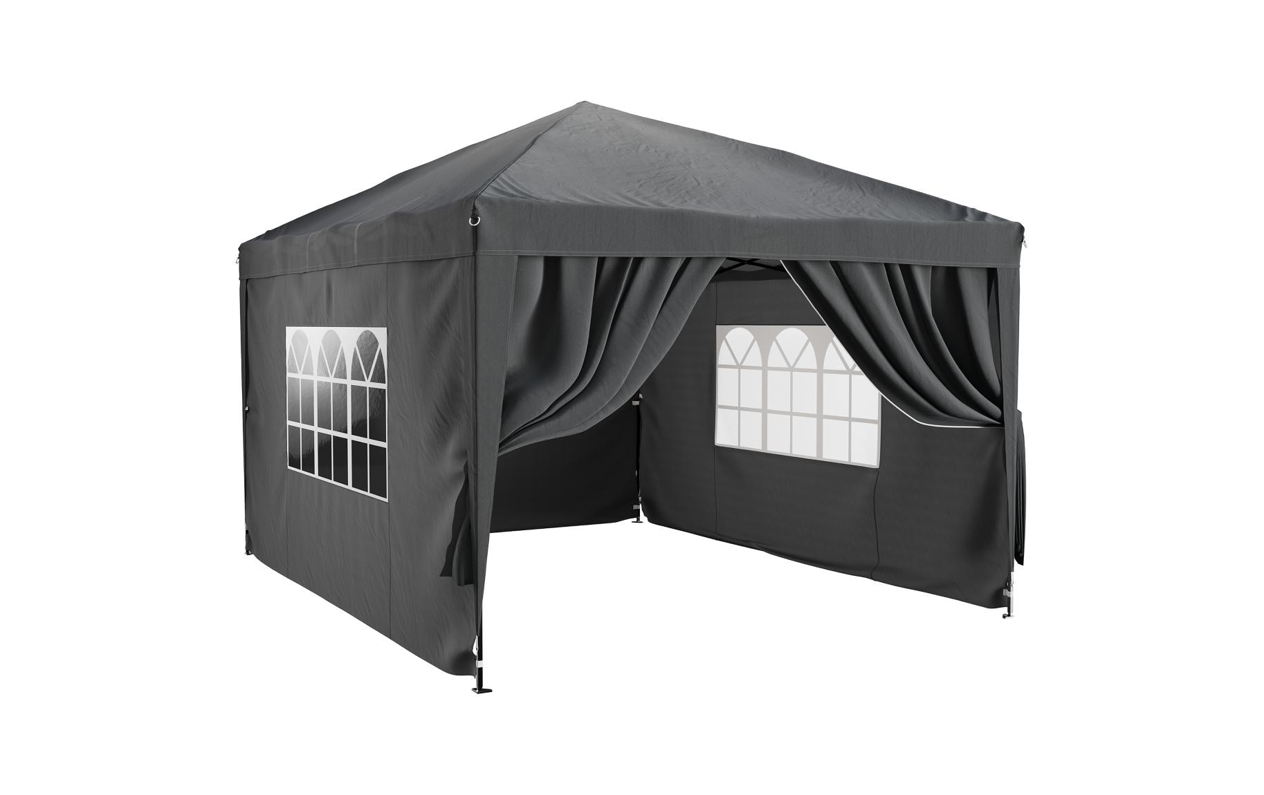 Tristar Pavillon mit abnehmbaren Seitenwänden 3 x 4 m, Anthrazit