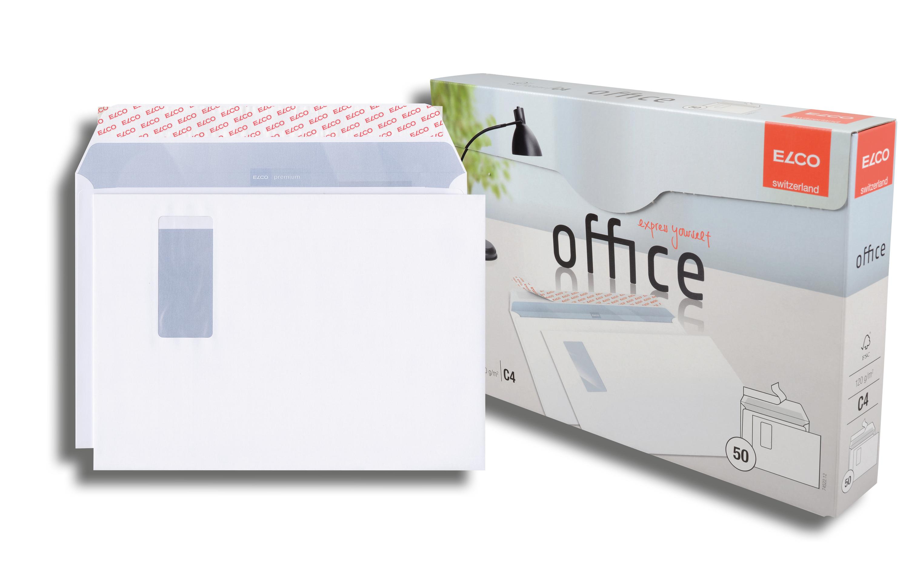 ELCO Couvert Office Box C4 mit Fenster rechts, 50 Stück – Couvert von ELCO