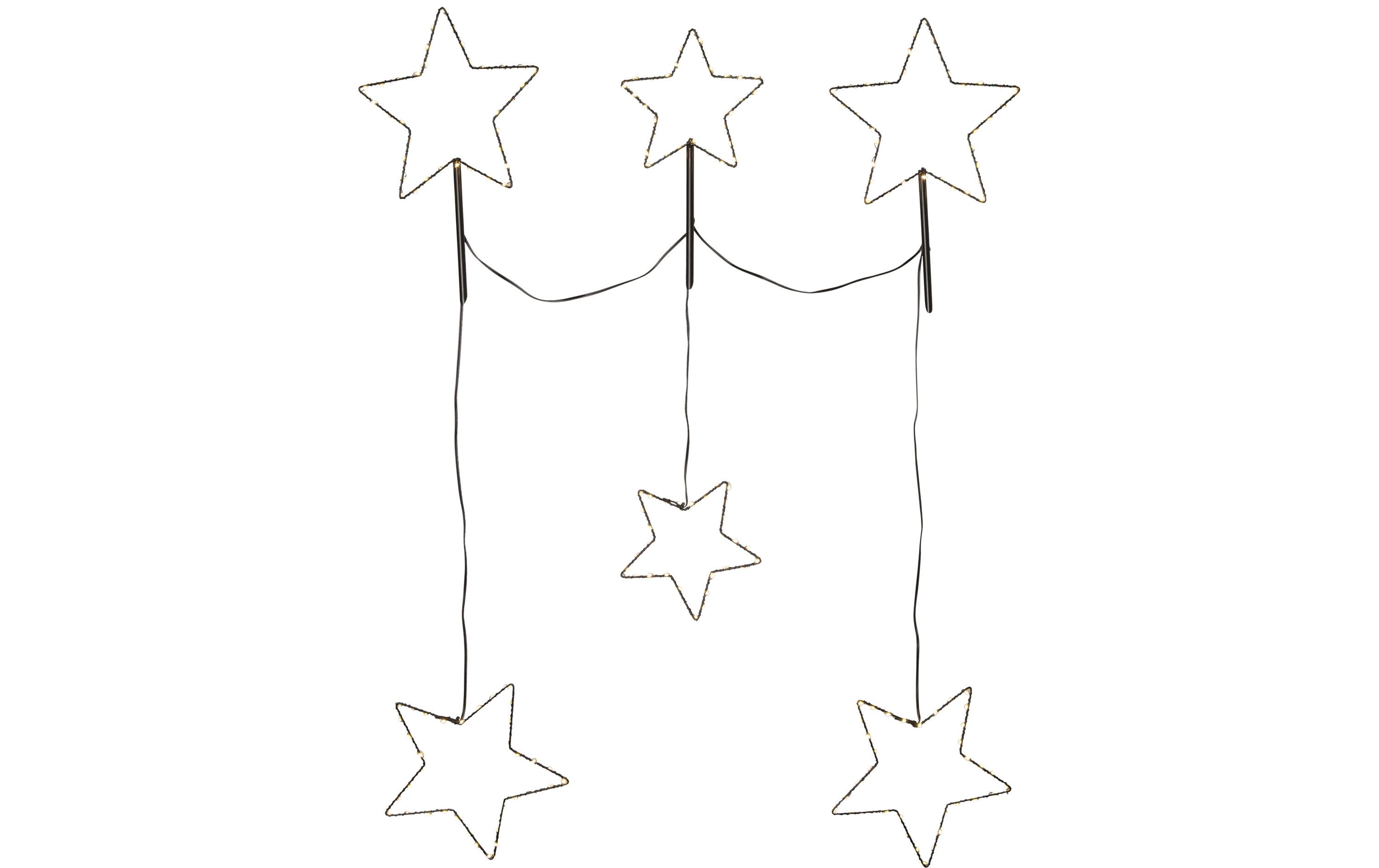 Star Trading Aussendekoration Stellas, Warmweiss / Schwarz