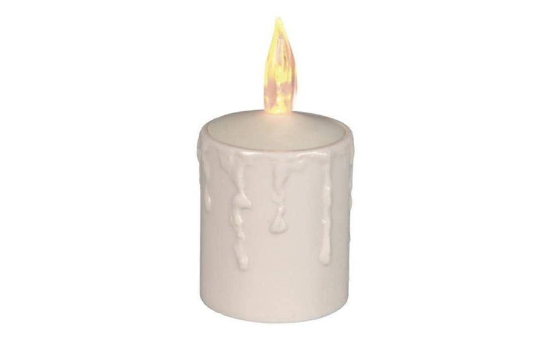 Star Trading LED Grabkerze Paula Ø 6 x 11.5 cm, Beige – LED-Grabkerze von Star Trading