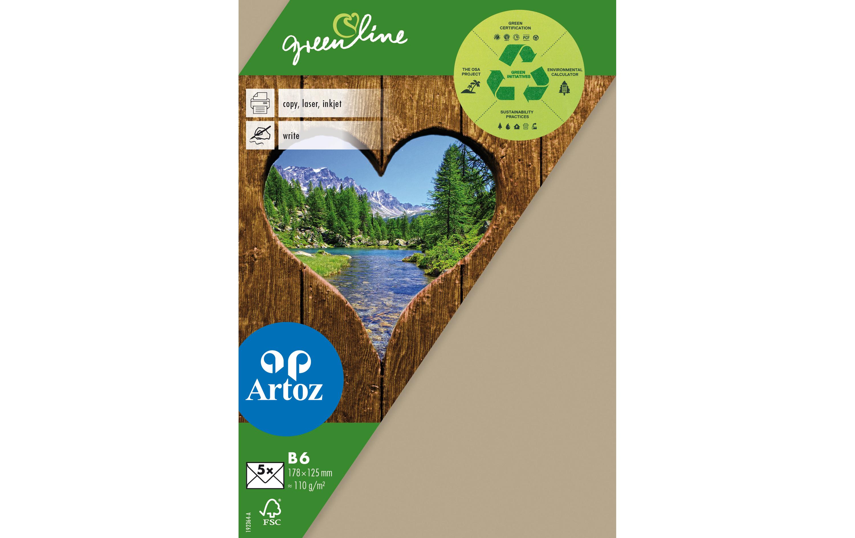 Artoz Couvert Greenline B6, 5 Stück, Hellbraun – Couvert von Artoz