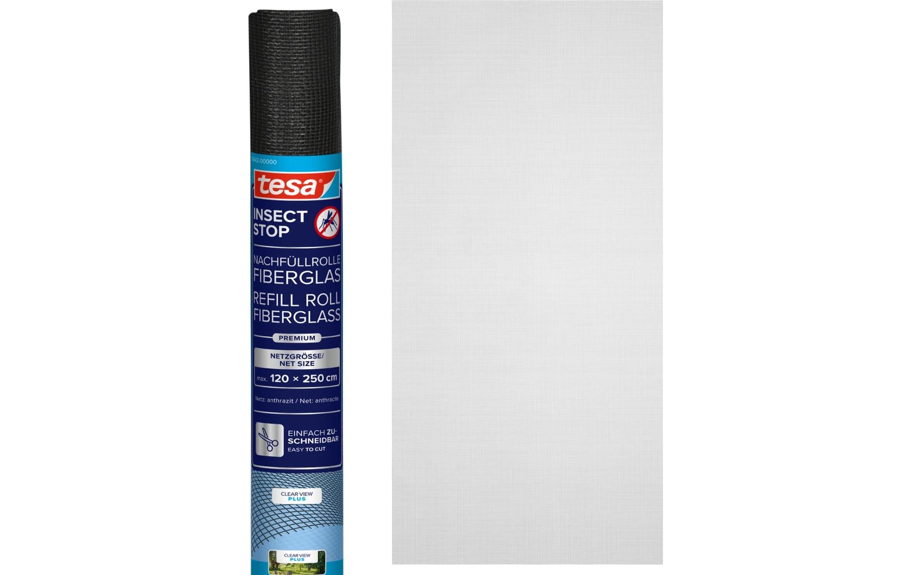 tesa Clear-View Ersatzrolle Fiberglas Anthrazit 120 x 250 cm