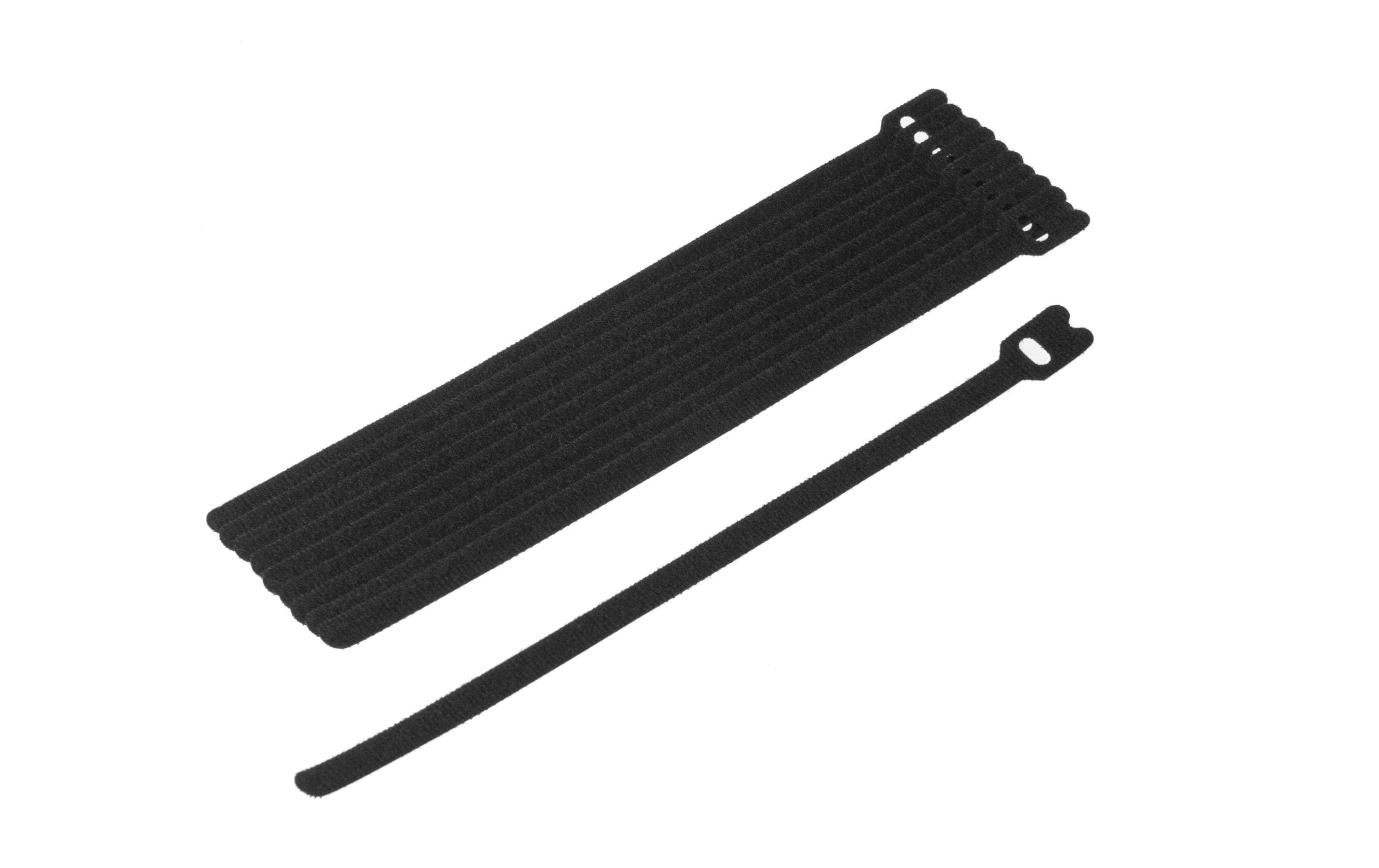 FASTECH Klettkabelbinder ETK-7-2 7 x 200 mm Schwarz, 10 Stück – Klettkabelbinder von FASTECH