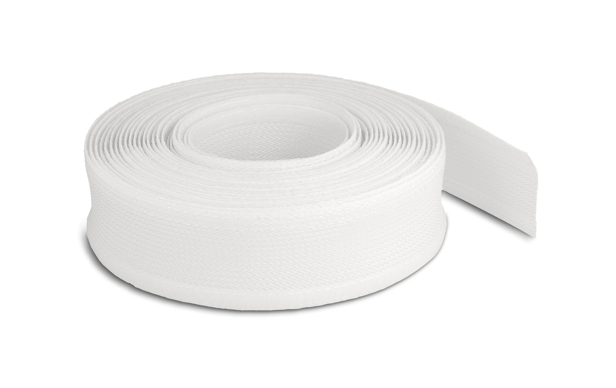 Delock Geflechtschlauch mit Klettverschluss 10 m x 19 mm Weiss – Kabelschlauch von Delock