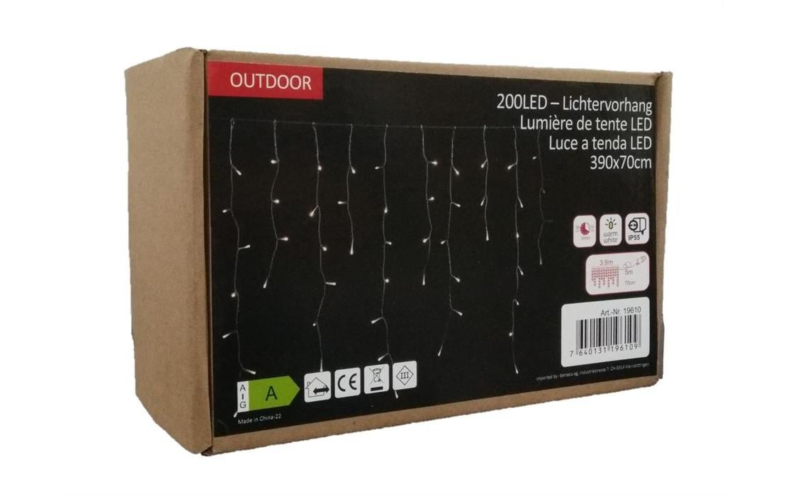 Dameco LED-Lichtervorhang Icicle Outdoor 200 LED