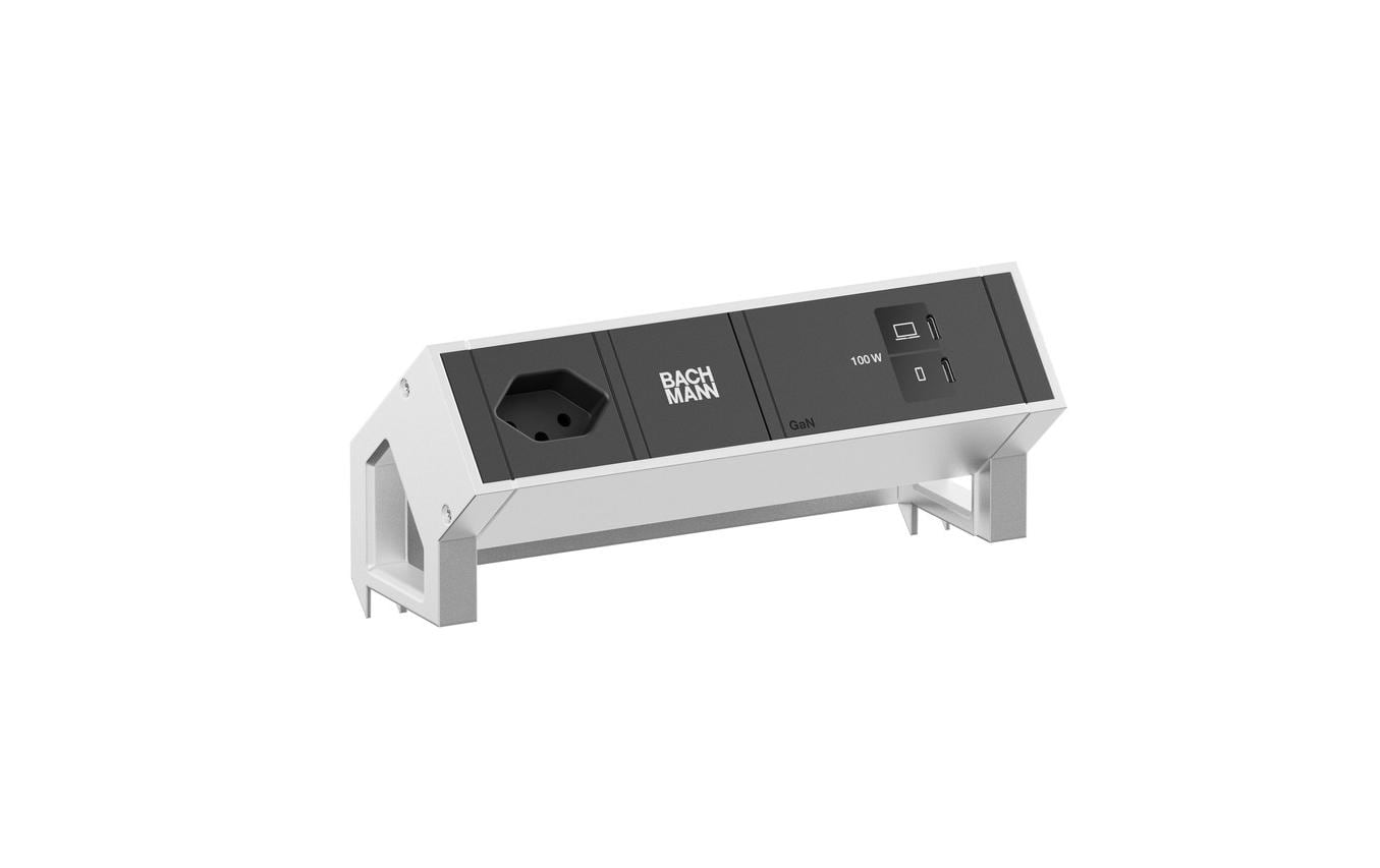 Bachmann Tischsteckdosenleiste DESK2 1xT13 1xUSB C/C 100W 0.2m INOX – Tischsteckdosenleiste von Bachmann