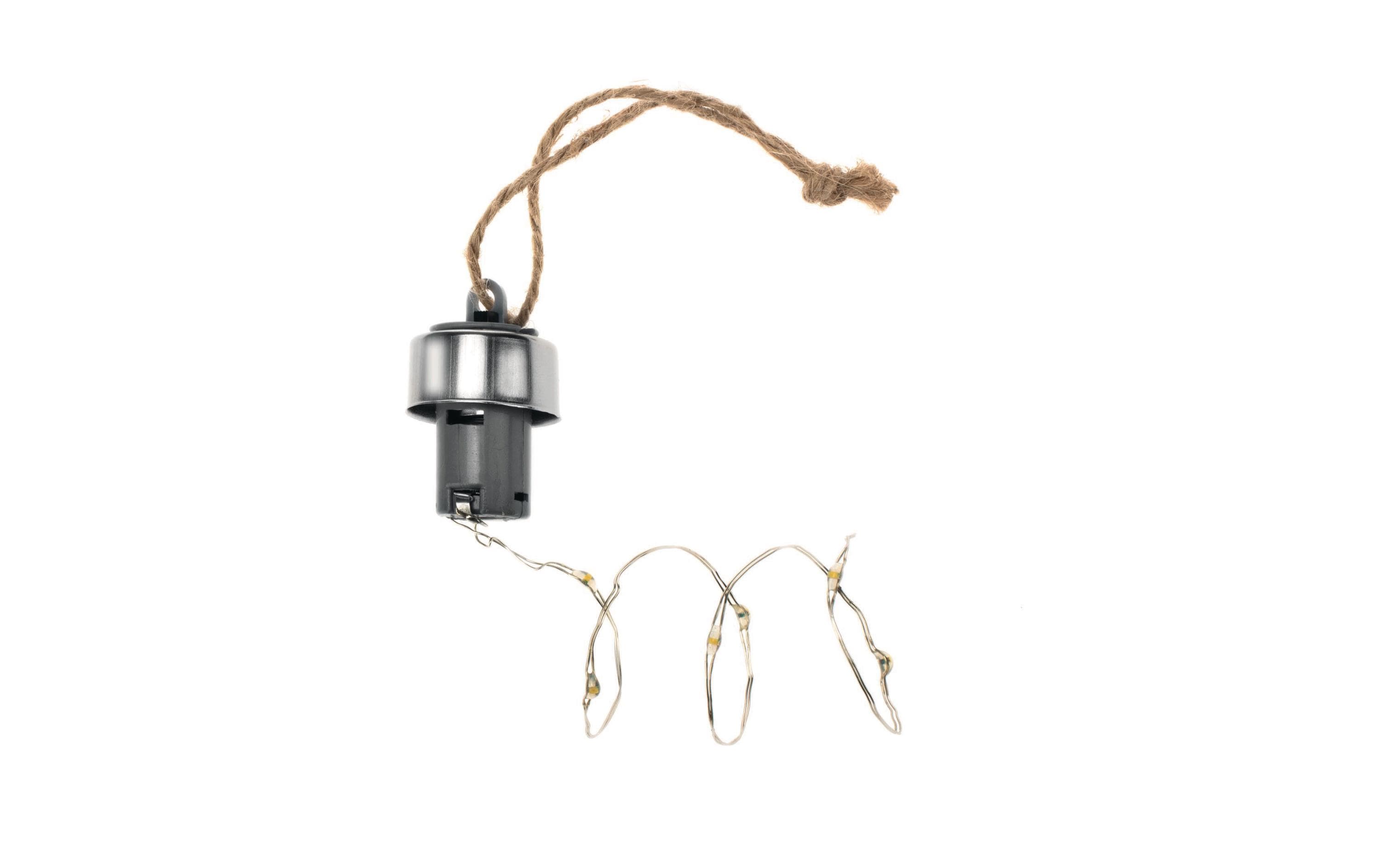 Glorex Lichterkette für Flaschen 10 cm, Silber – Lichterkette batteriebetrieben von Glorex